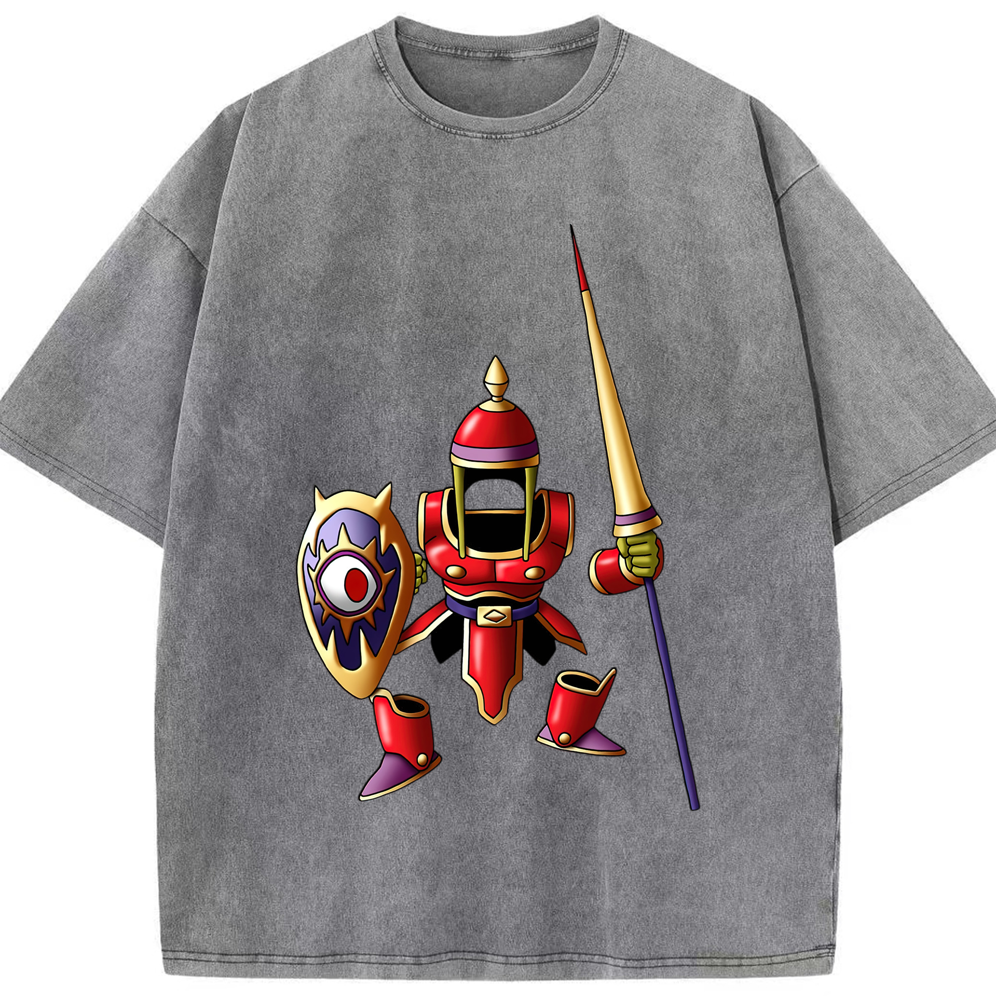 （画像用） ドラゴンクエスト Doragon Kuesuto Dragon Quest 綿100% ヴィンテージ風 半袖Tシャツ（フロントプリント）