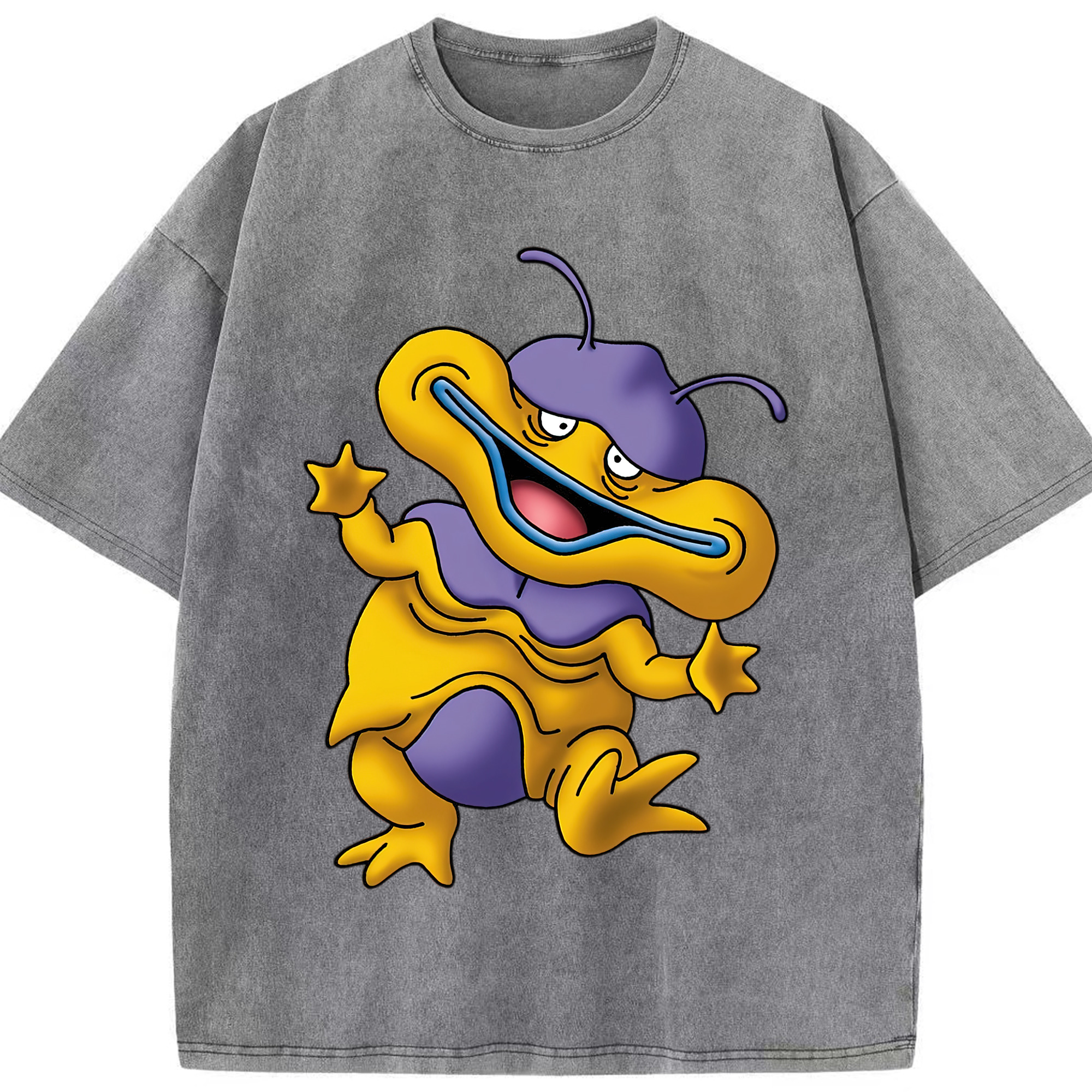（画像用） ドラゴンクエスト Doragon Kuesuto Dragon Quest 綿100% ヴィンテージ風 半袖Tシャツ（フロントプリント）