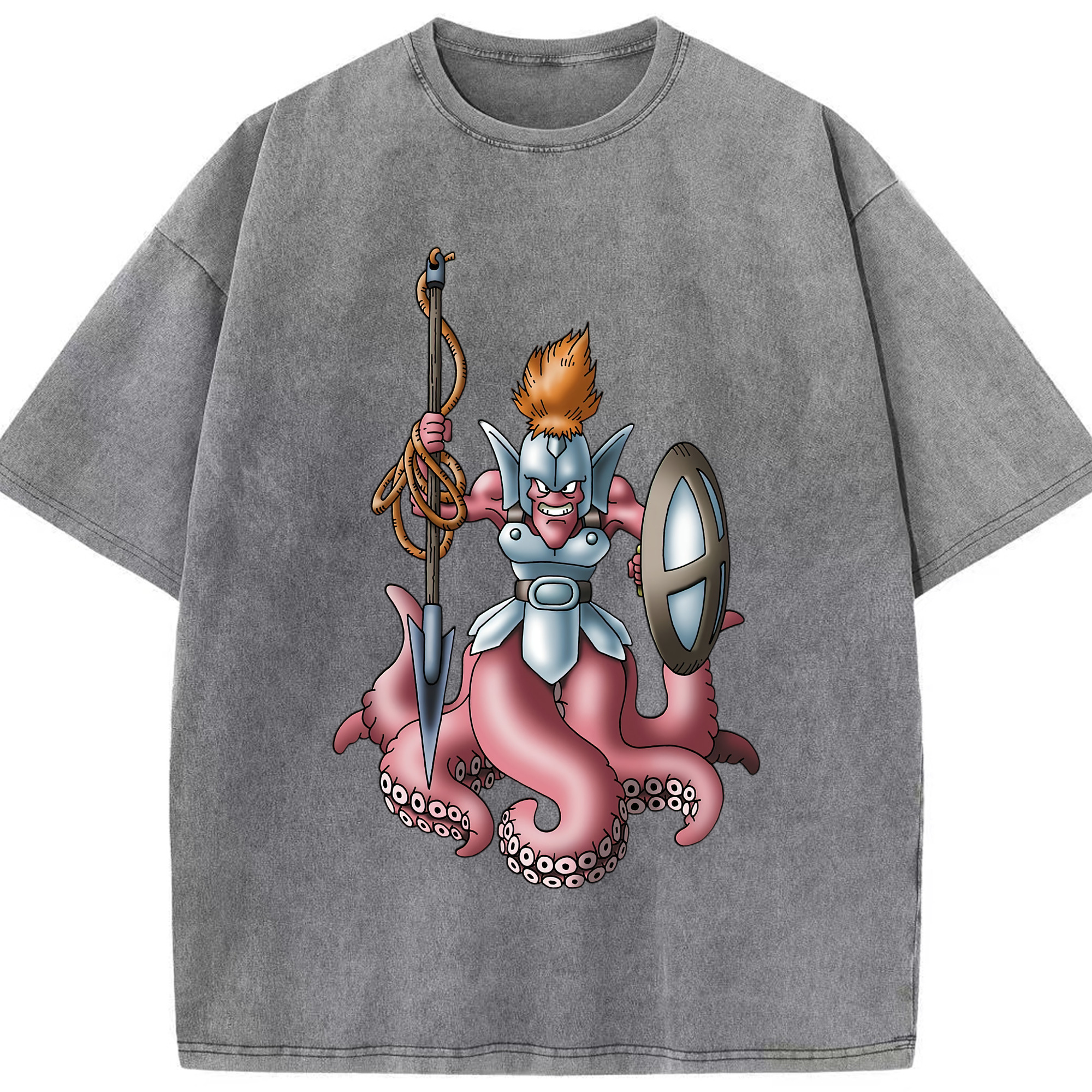 （画像用） ドラゴンクエスト Doragon Kuesuto Dragon Quest 綿100% ヴィンテージ風 半袖Tシャツ（フロントプリント）