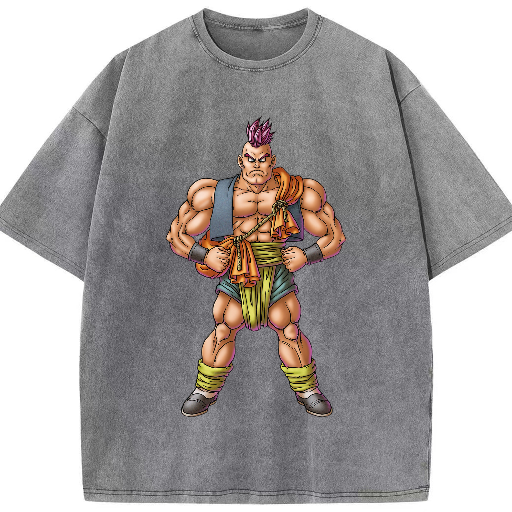 （画像用） ドラゴンクエスト Doragon Kuesuto Dragon Quest 綿100% ヴィンテージ風 半袖Tシャツ（フロントプリント）