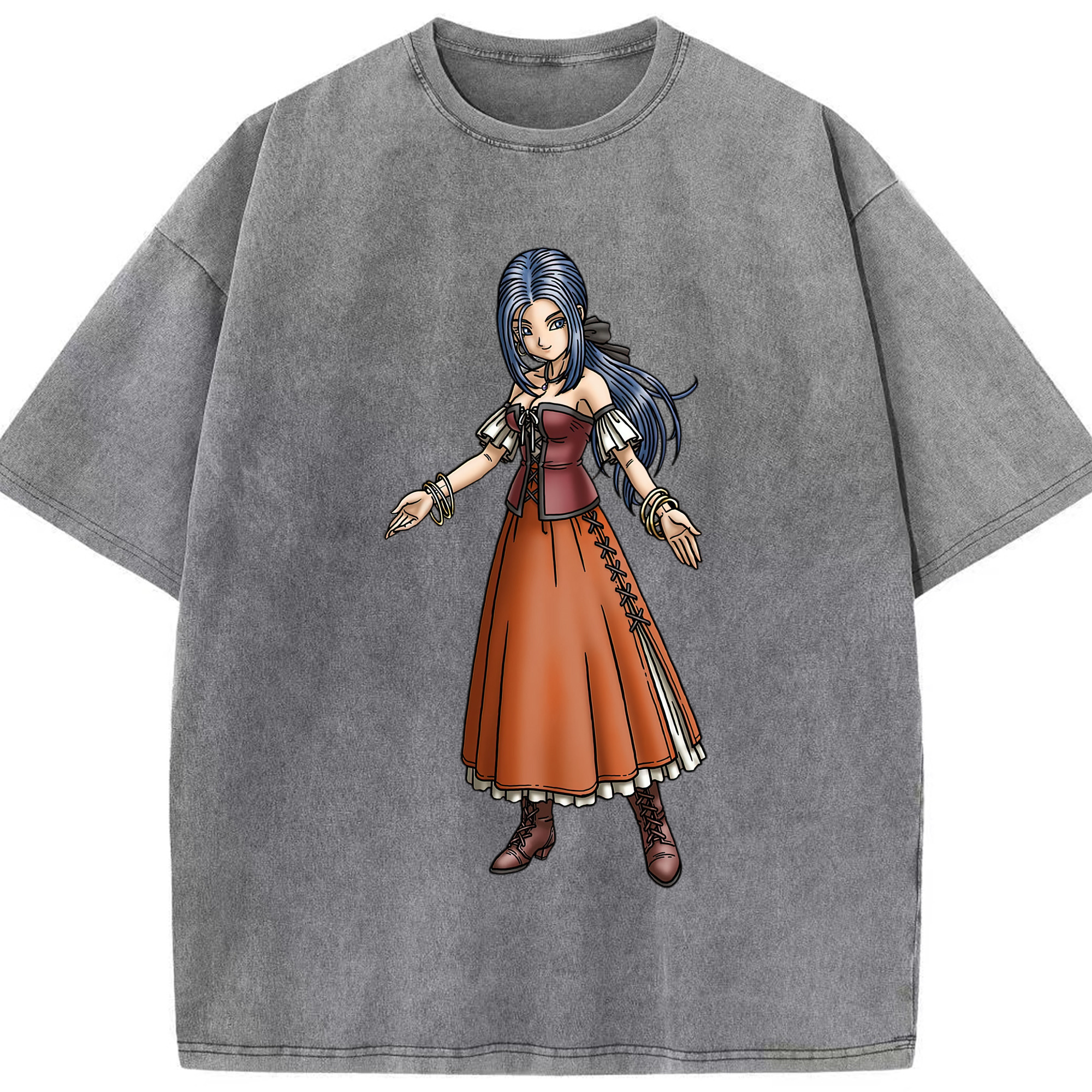 （画像用） ドラゴンクエスト Doragon Kuesuto Dragon Quest 綿100% ヴィンテージ風 半袖Tシャツ（フロントプリント）