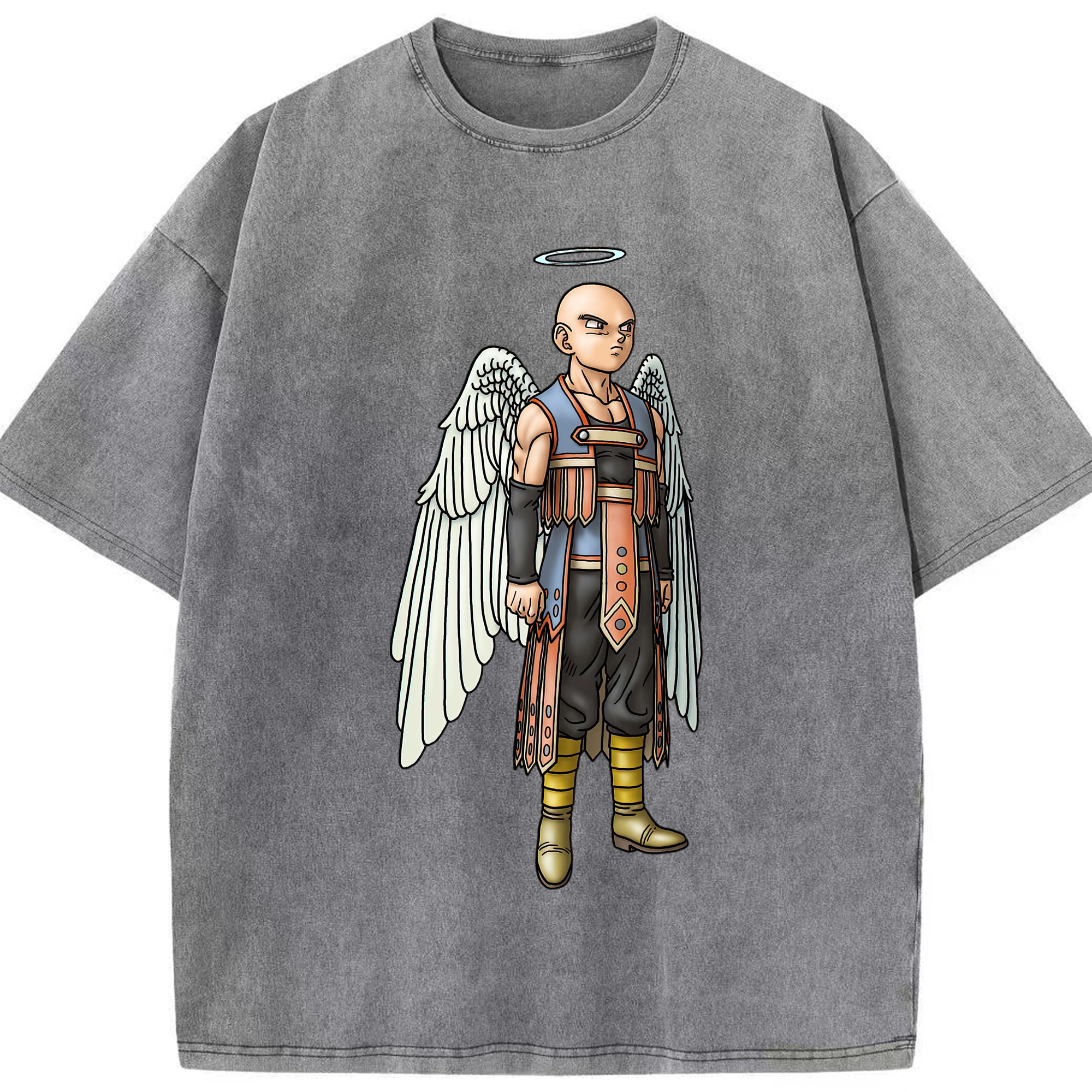 （画像用） ドラゴンクエスト Doragon Kuesuto Dragon Quest 綿100% ヴィンテージ風 半袖Tシャツ（フロントプリント）