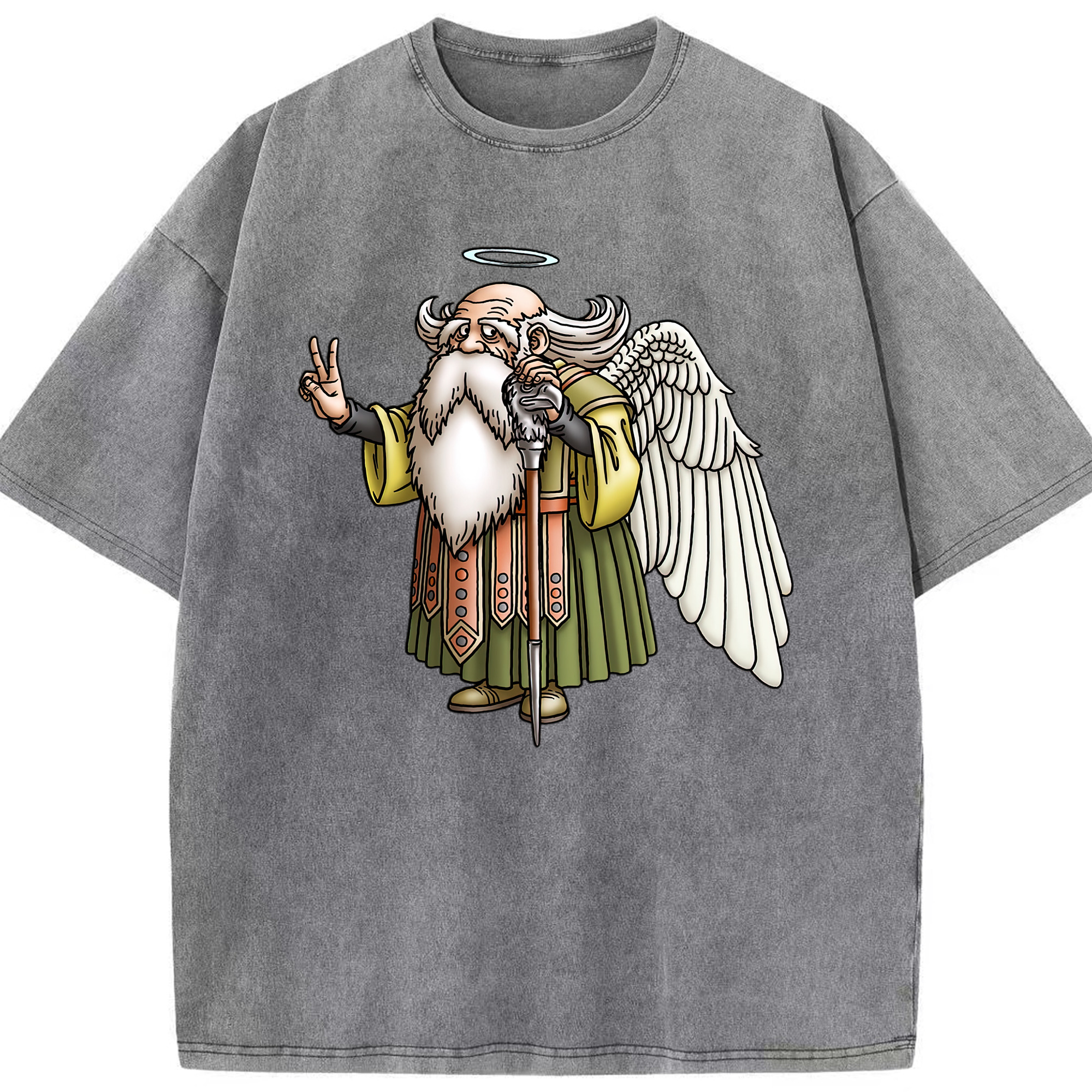 （画像用） ドラゴンクエスト Doragon Kuesuto Dragon Quest 綿100% ヴィンテージ風 半袖Tシャツ（フロントプリント）