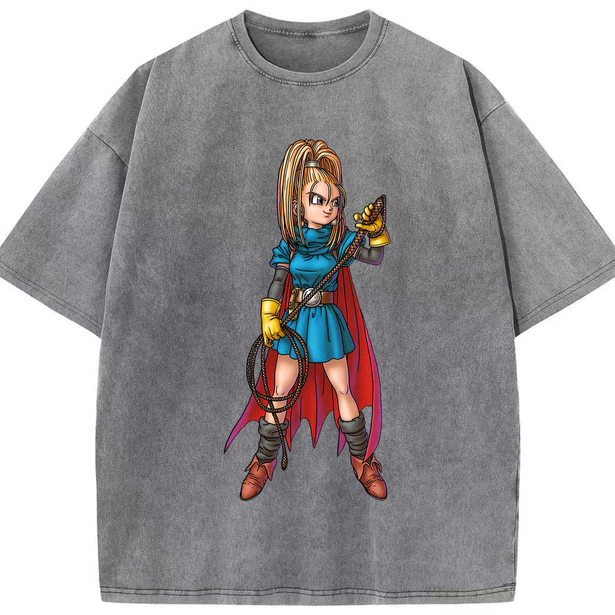 （画像用） ドラゴンクエスト Doragon Kuesuto Dragon Quest 綿100% ヴィンテージ風 半袖Tシャツ（フロントプリント）