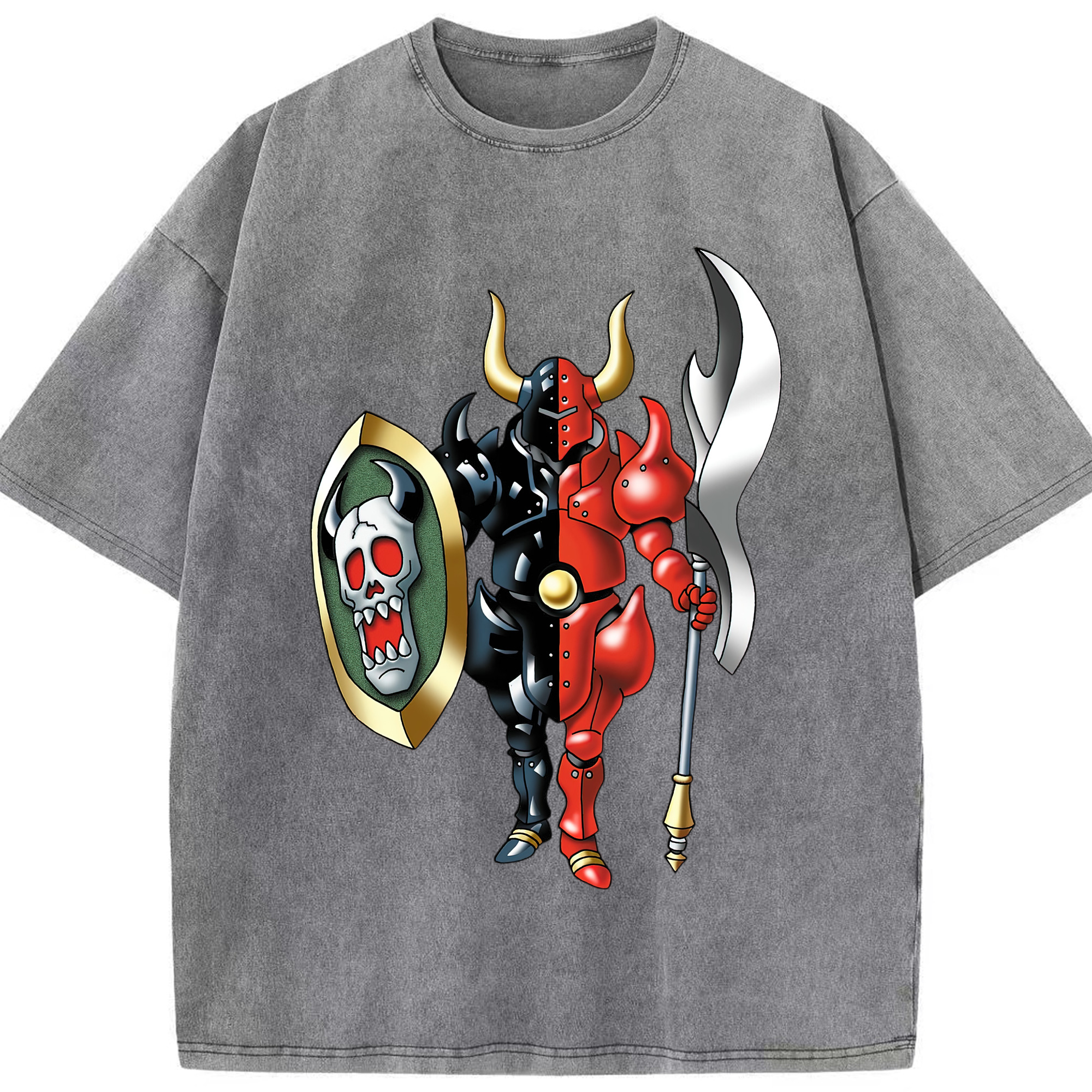 （画像用） ドラゴンクエスト Doragon Kuesuto Dragon Quest 綿100% ヴィンテージ風 半袖Tシャツ（フロントプリント）
