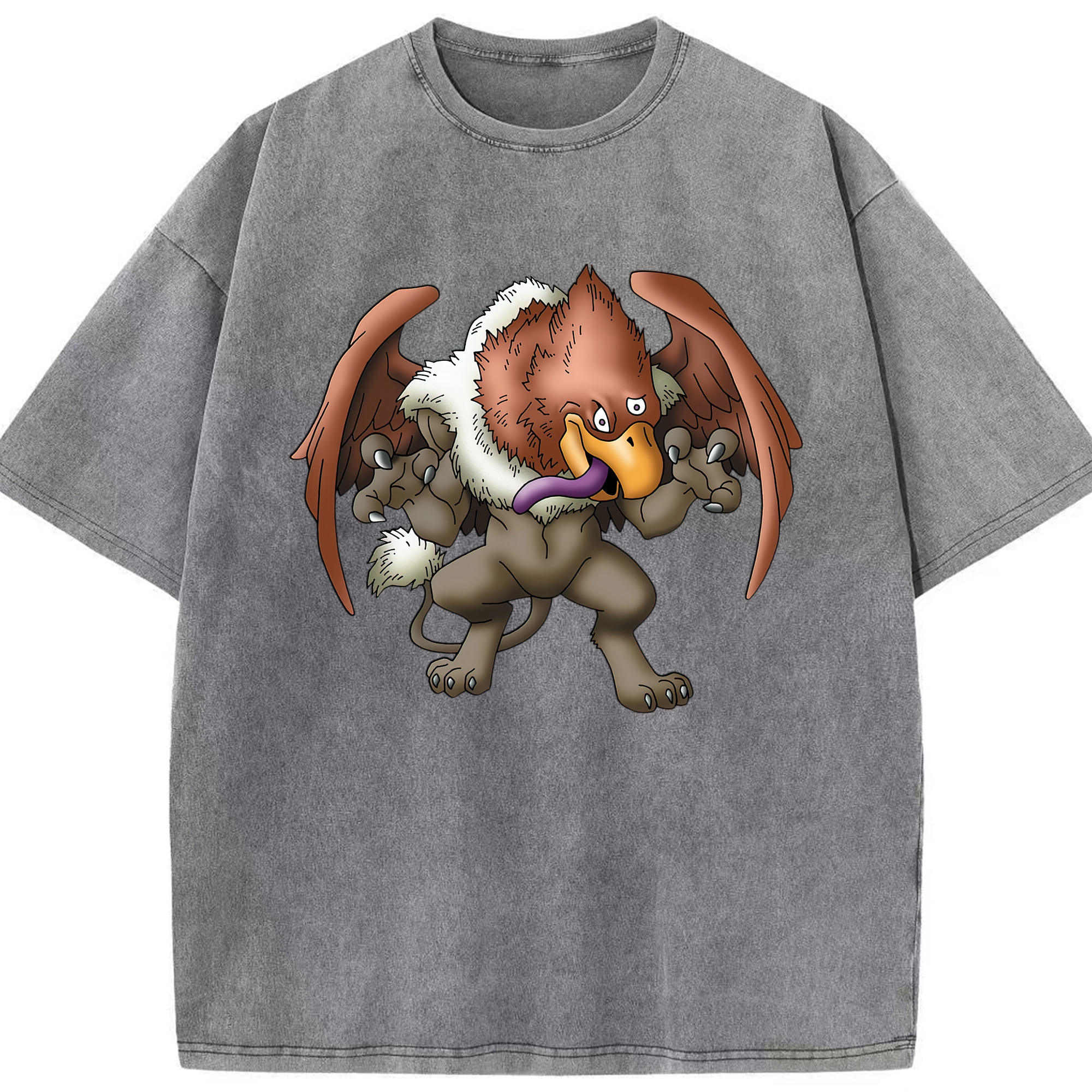 （画像用） ドラゴンクエスト Doragon Kuesuto Dragon Quest 綿100% ヴィンテージ風 半袖Tシャツ（フロントプリント）