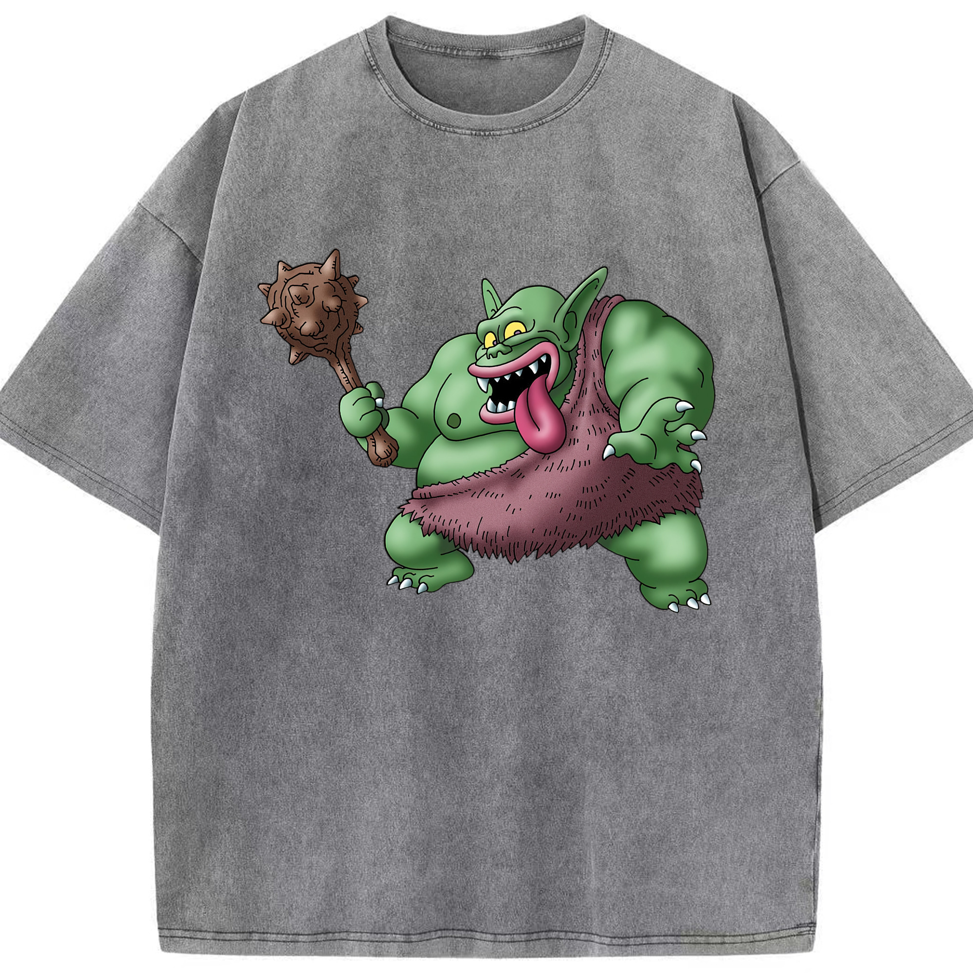 （画像用） ドラゴンクエスト Doragon Kuesuto Dragon Quest 綿100% ヴィンテージ風 半袖Tシャツ（フロントプリント）