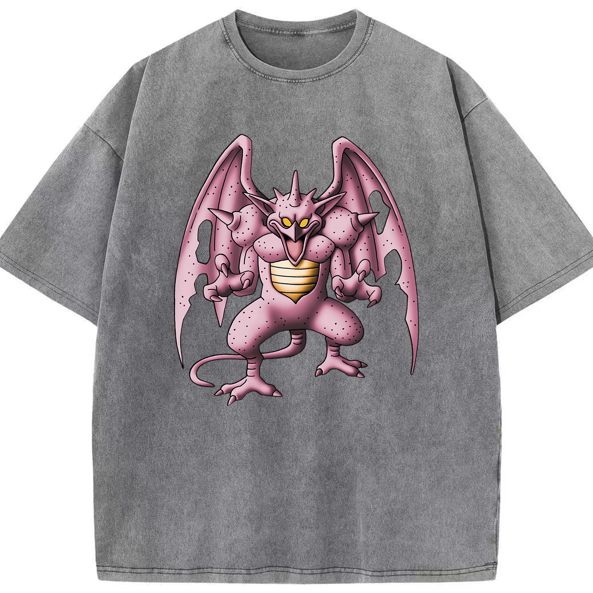 （画像用） ドラゴンクエスト Doragon Kuesuto Dragon Quest 綿100% ヴィンテージ風 半袖Tシャツ（フロントプリント）
