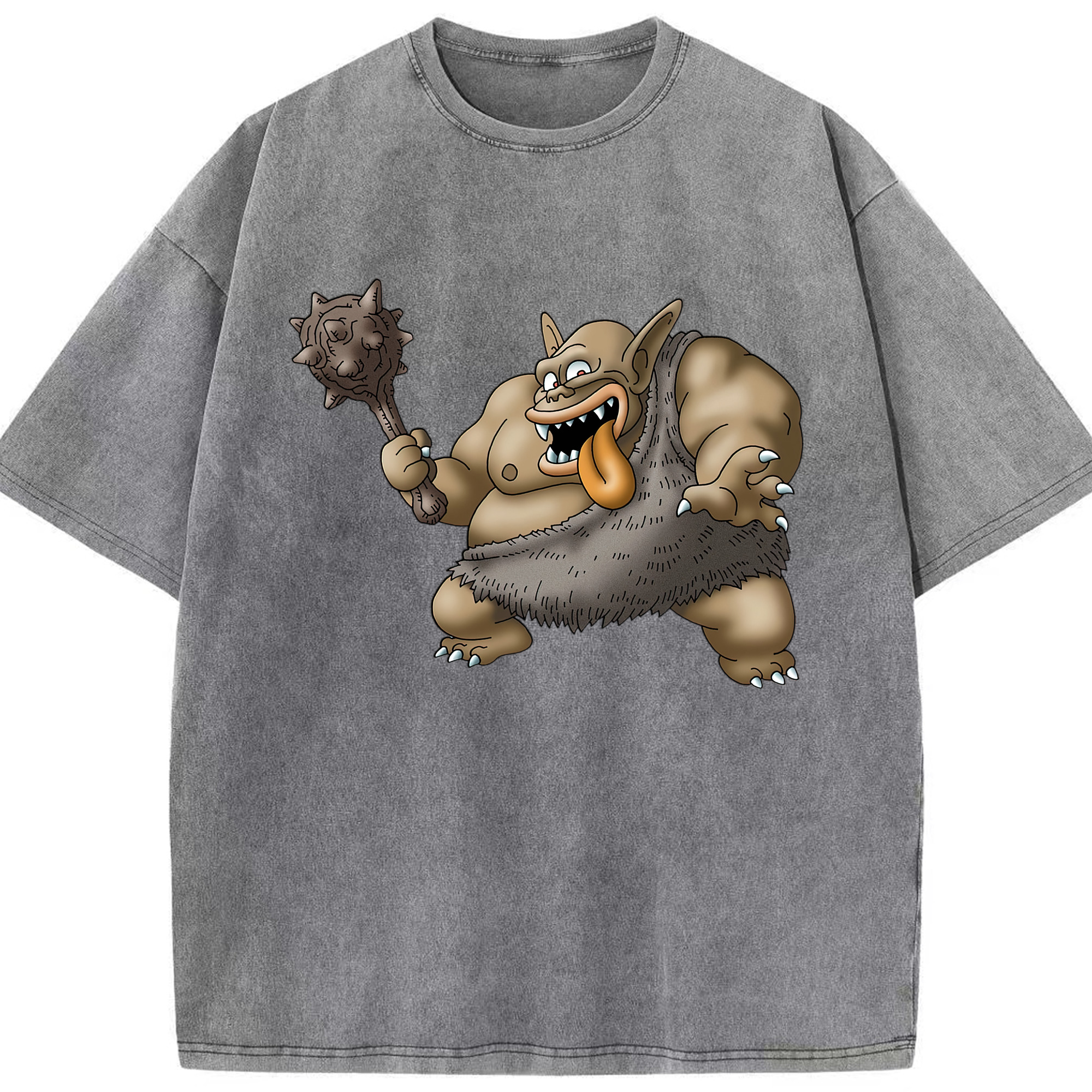 （画像用） ドラゴンクエスト Doragon Kuesuto Dragon Quest 綿100% ヴィンテージ風 半袖Tシャツ（フロントプリント）