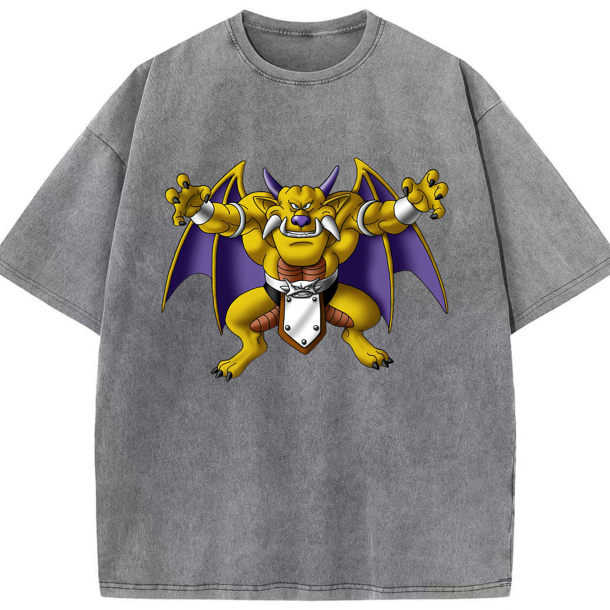 （画像用） ドラゴンクエスト Doragon Kuesuto Dragon Quest 綿100% ヴィンテージ風 半袖Tシャツ（フロントプリント）