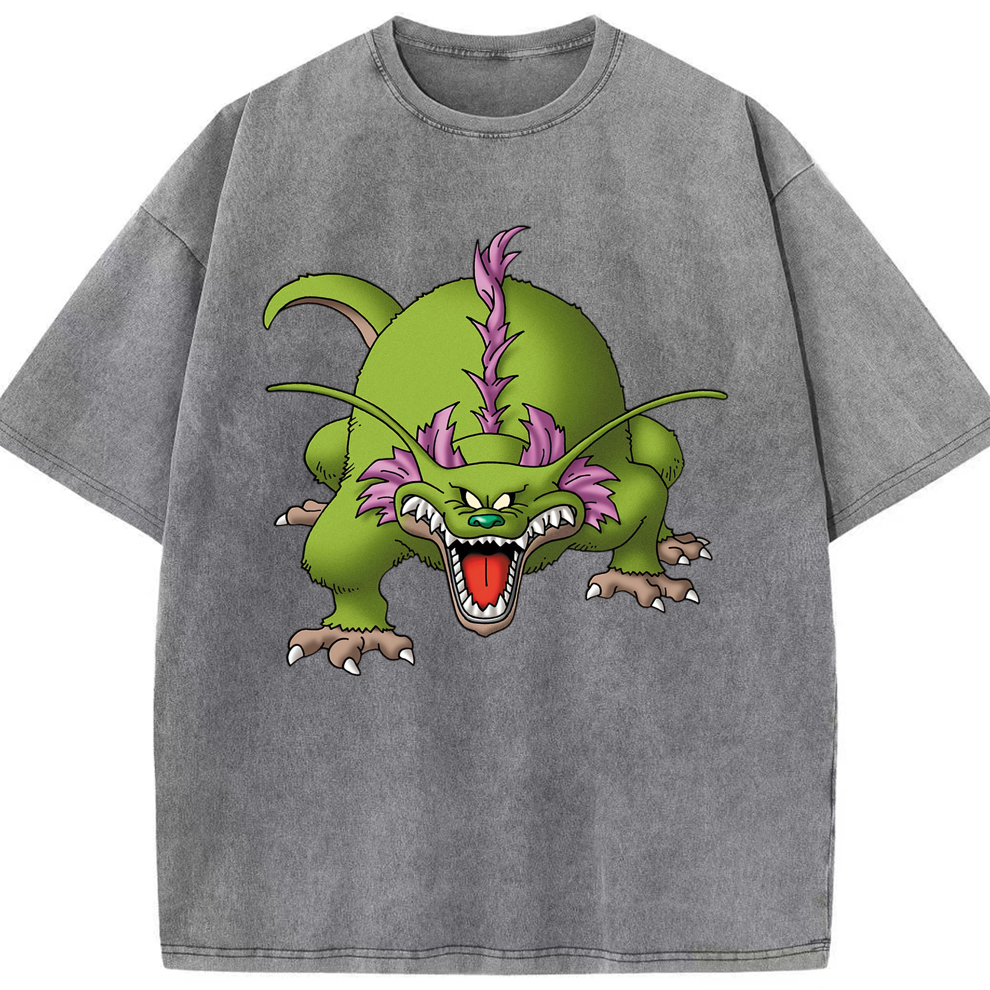 （画像用） ドラゴンクエスト Doragon Kuesuto Dragon Quest 綿100% ヴィンテージ風 半袖Tシャツ（フロントプリント）