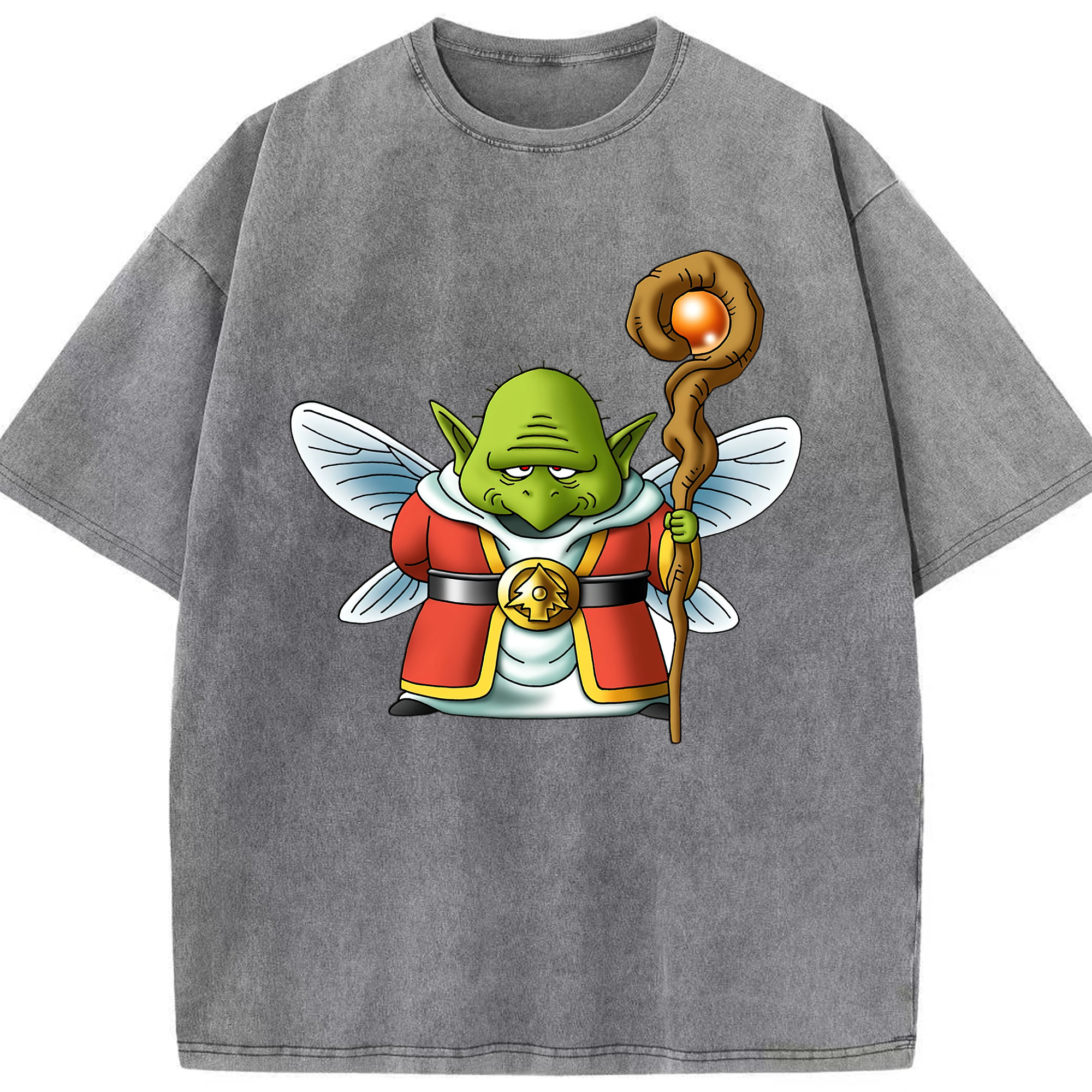 （画像用） ドラゴンクエスト Doragon Kuesuto Dragon Quest 綿100% ヴィンテージ風 半袖Tシャツ（フロントプリント）