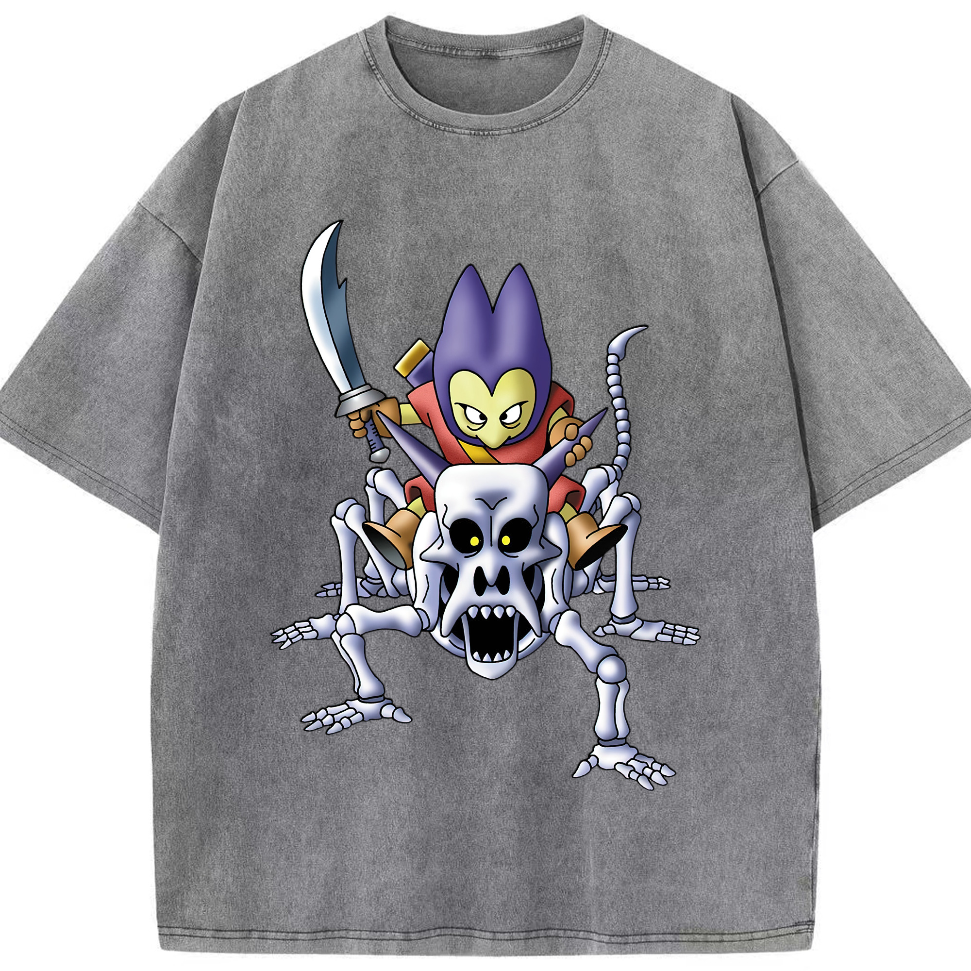 （画像用） ドラゴンクエスト Doragon Kuesuto Dragon Quest 綿100% ヴィンテージ風 半袖Tシャツ（フロントプリント）