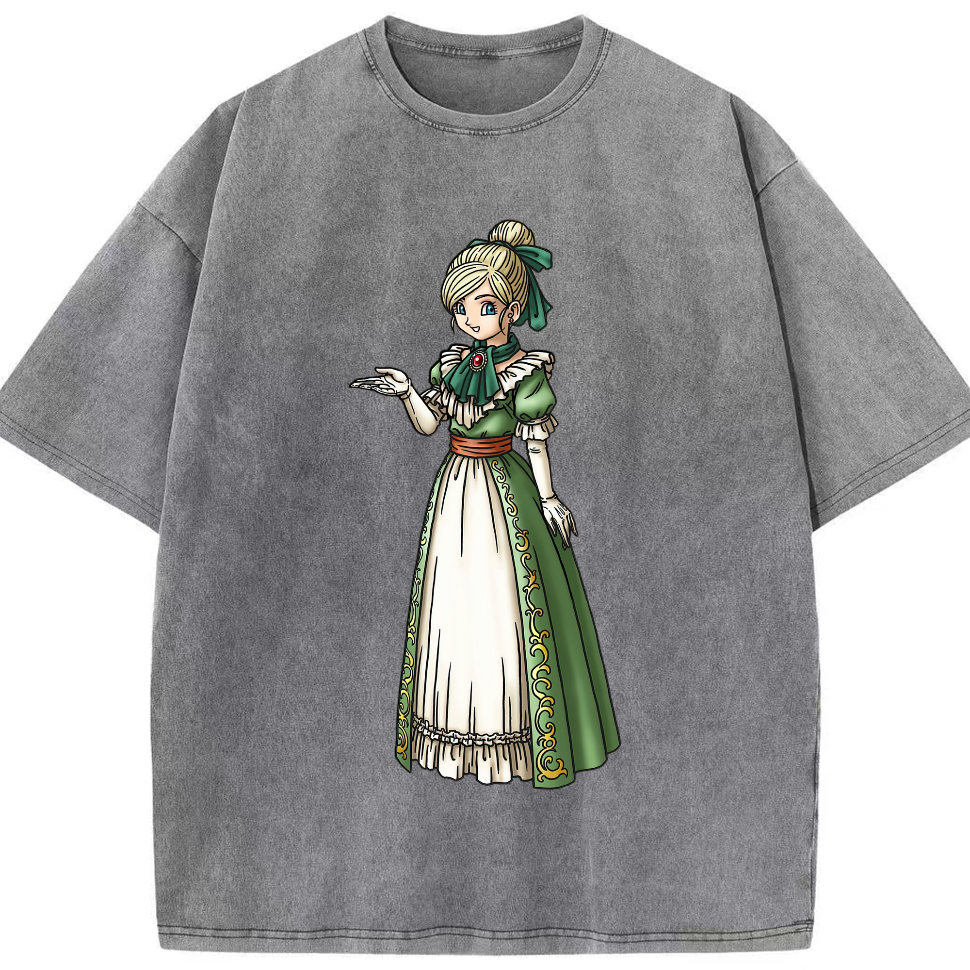 （画像用） ドラゴンクエスト Doragon Kuesuto Dragon Quest 綿100% ヴィンテージ風 半袖Tシャツ（フロントプリント）
