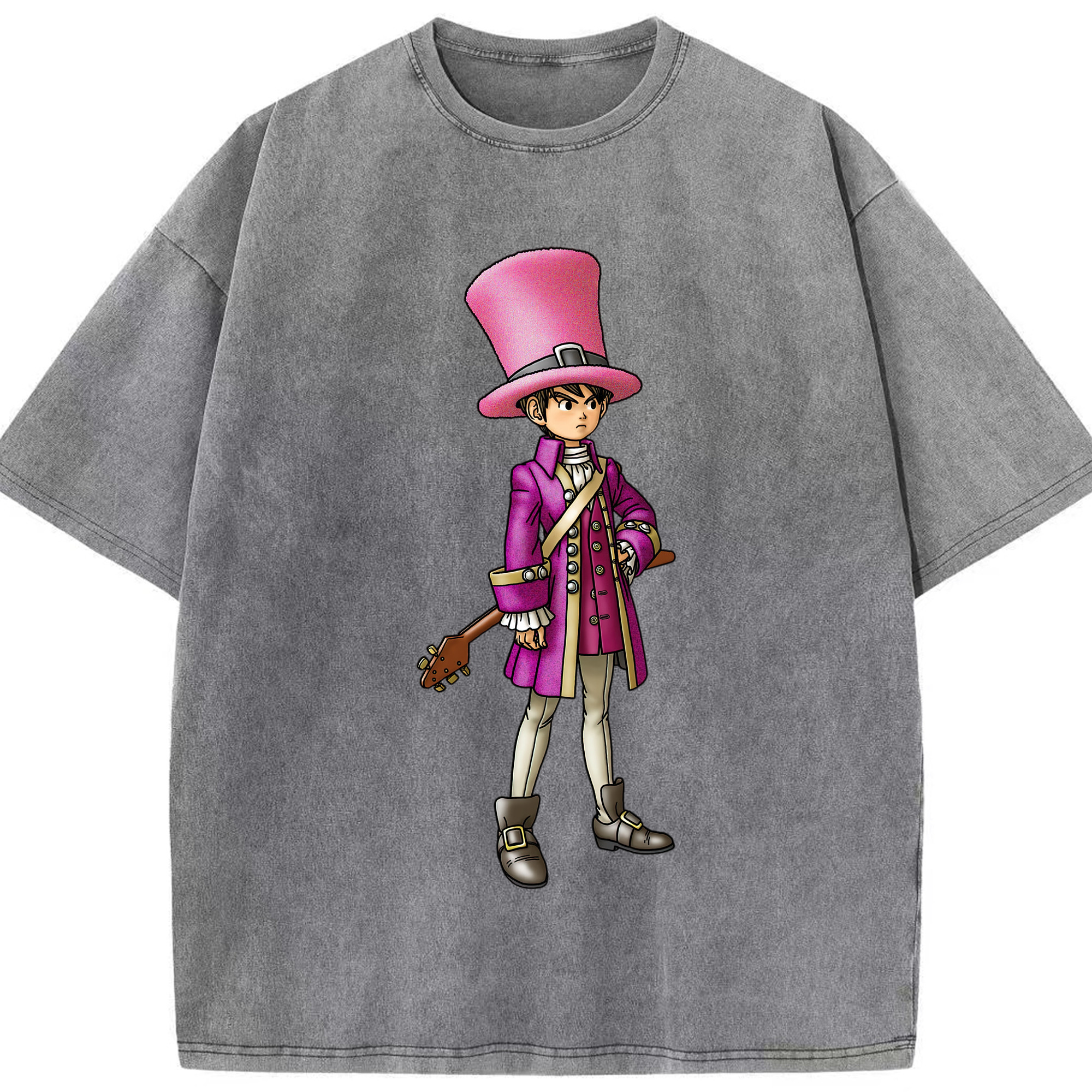 （画像用） ドラゴンクエスト Doragon Kuesuto Dragon Quest 綿100% ヴィンテージ風 半袖Tシャツ（フロントプリント）