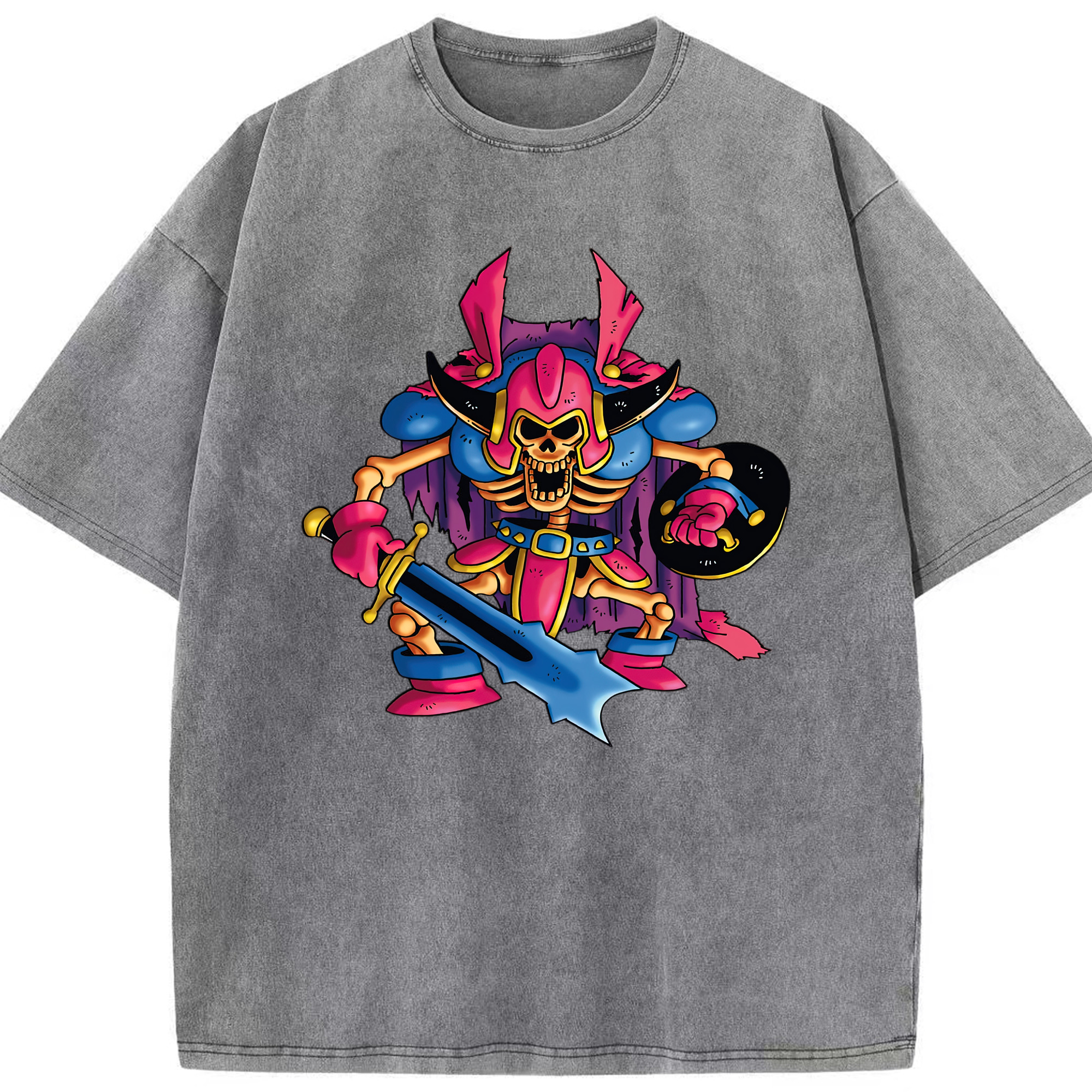 （画像用） ドラゴンクエスト Doragon Kuesuto Dragon Quest 綿100% ヴィンテージ風 半袖Tシャツ（フロントプリント）