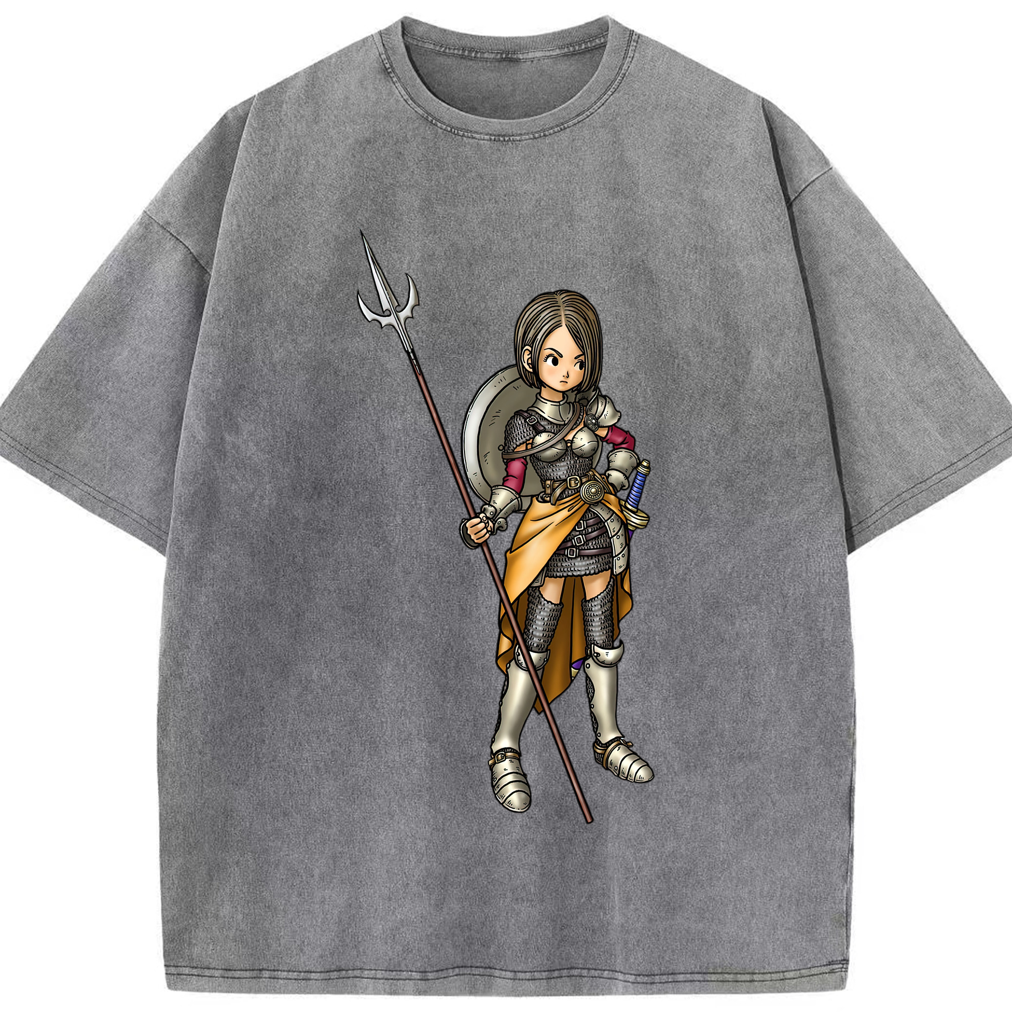 （画像用） ドラゴンクエスト Doragon Kuesuto Dragon Quest 綿100% ヴィンテージ風 半袖Tシャツ（フロントプリント）