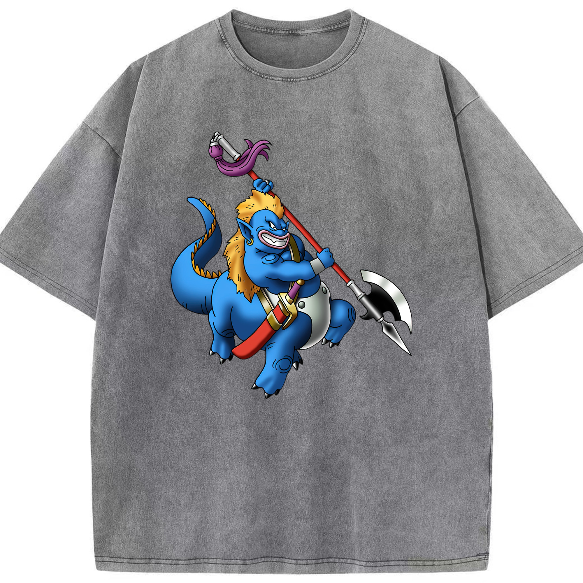 （画像用） ドラゴンクエスト Doragon Kuesuto Dragon Quest 綿100% ヴィンテージ風 半袖Tシャツ（フロントプリント）