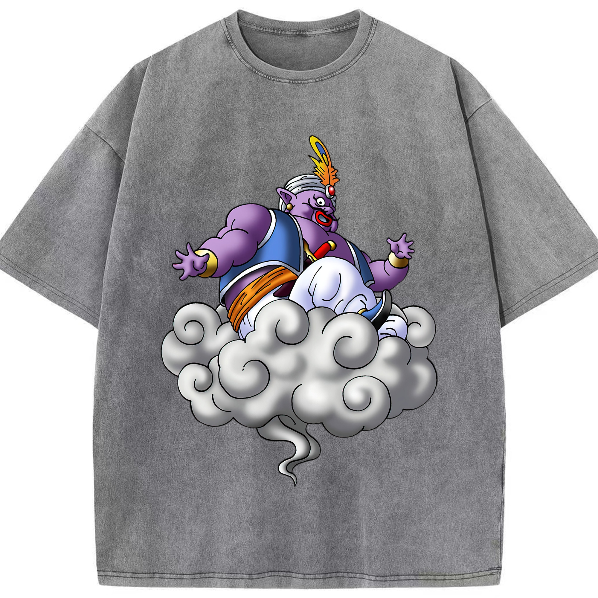 （画像用） ドラゴンクエスト Doragon Kuesuto Dragon Quest 綿100% ヴィンテージ風 半袖Tシャツ（フロントプリント）