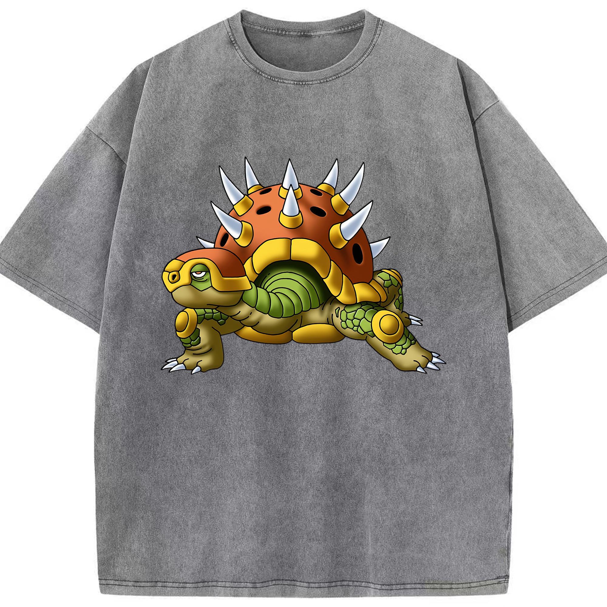 （画像用） ドラゴンクエスト Doragon Kuesuto Dragon Quest 綿100% ヴィンテージ風 半袖Tシャツ（フロントプリント）