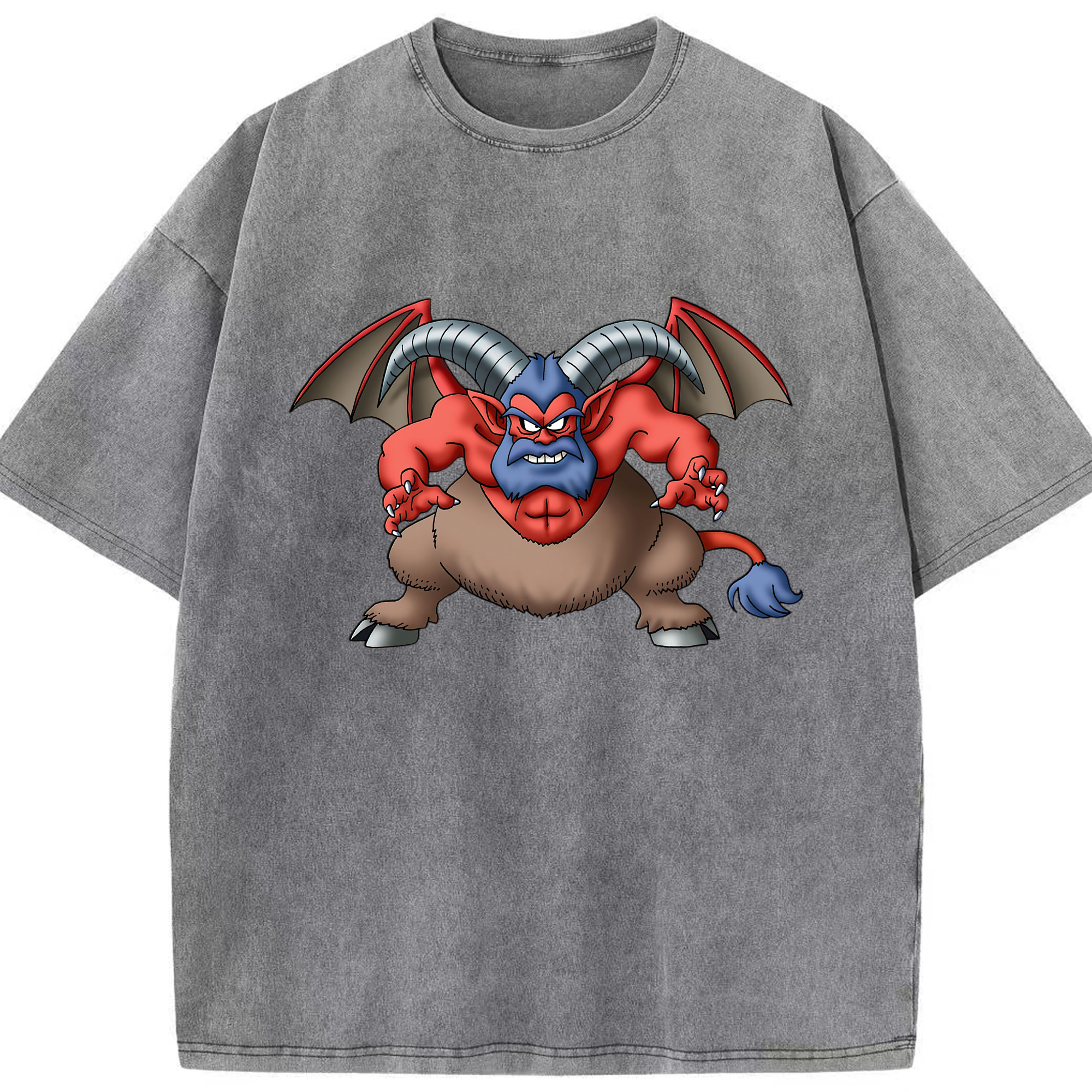（画像用） ドラゴンクエスト Doragon Kuesuto Dragon Quest 綿100% ヴィンテージ風 半袖Tシャツ（フロントプリント）