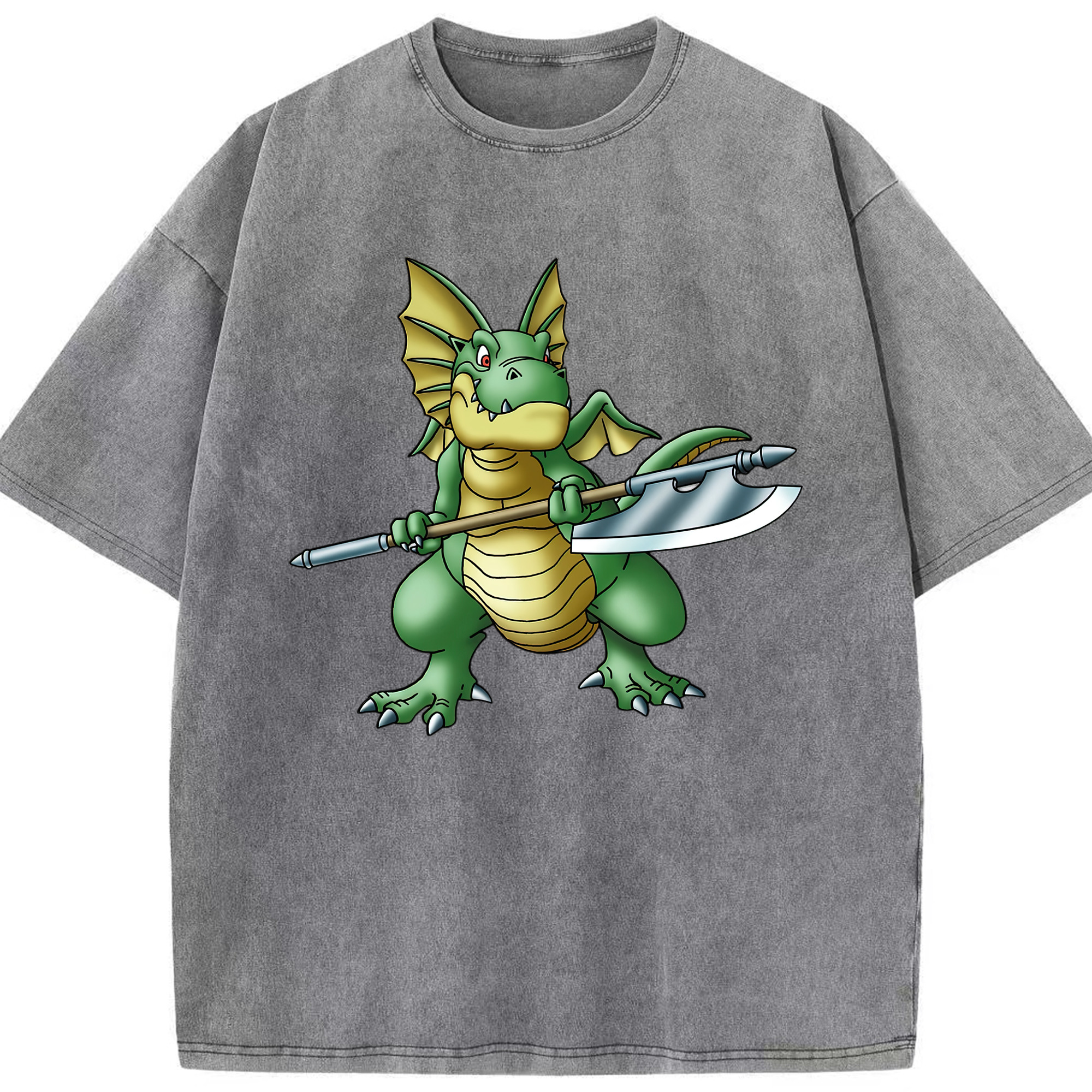 （画像用） ドラゴンクエスト Doragon Kuesuto Dragon Quest 綿100% ヴィンテージ風 半袖Tシャツ（フロントプリント）