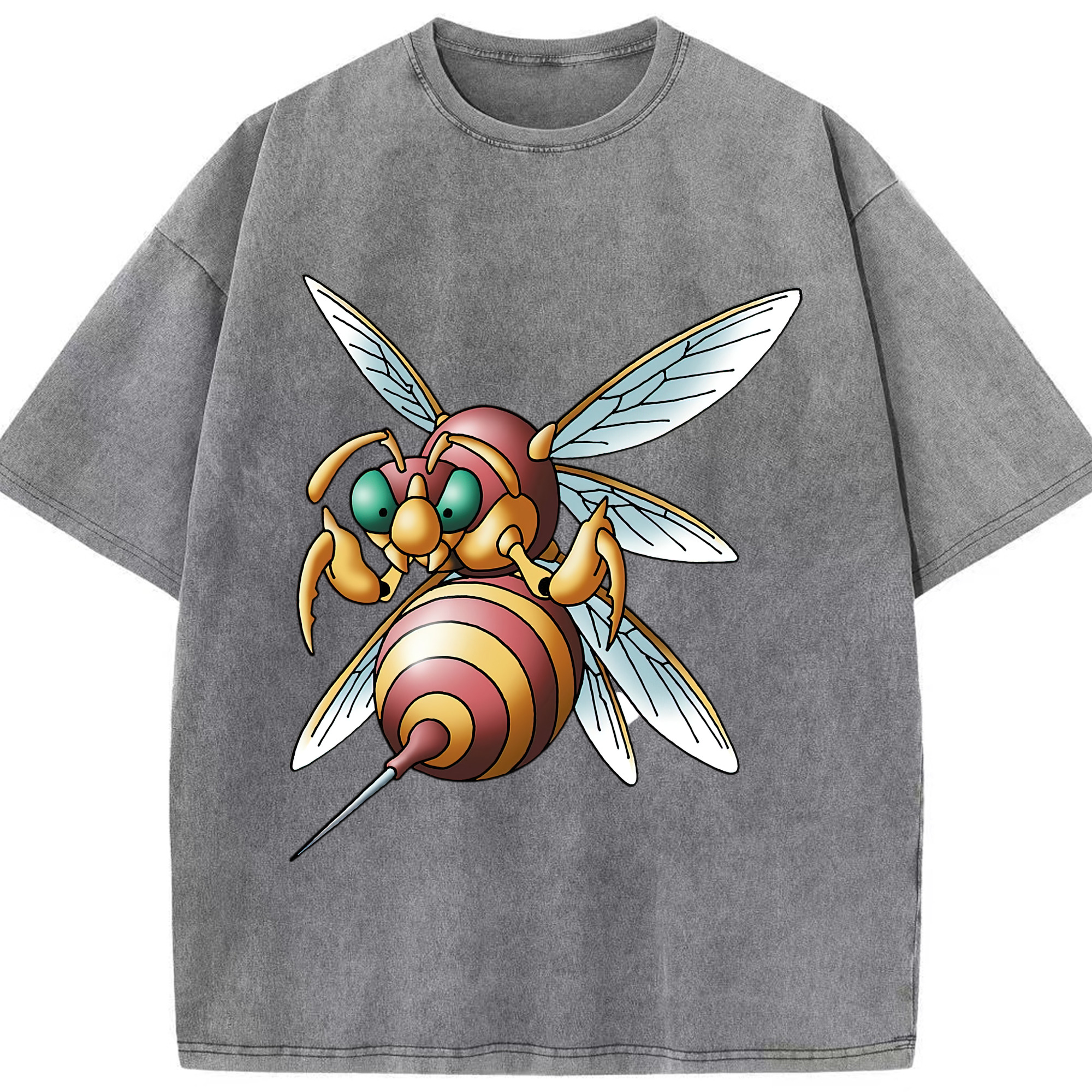 （画像用） ドラゴンクエスト Doragon Kuesuto Dragon Quest 綿100% ヴィンテージ風 半袖Tシャツ（フロントプリント）