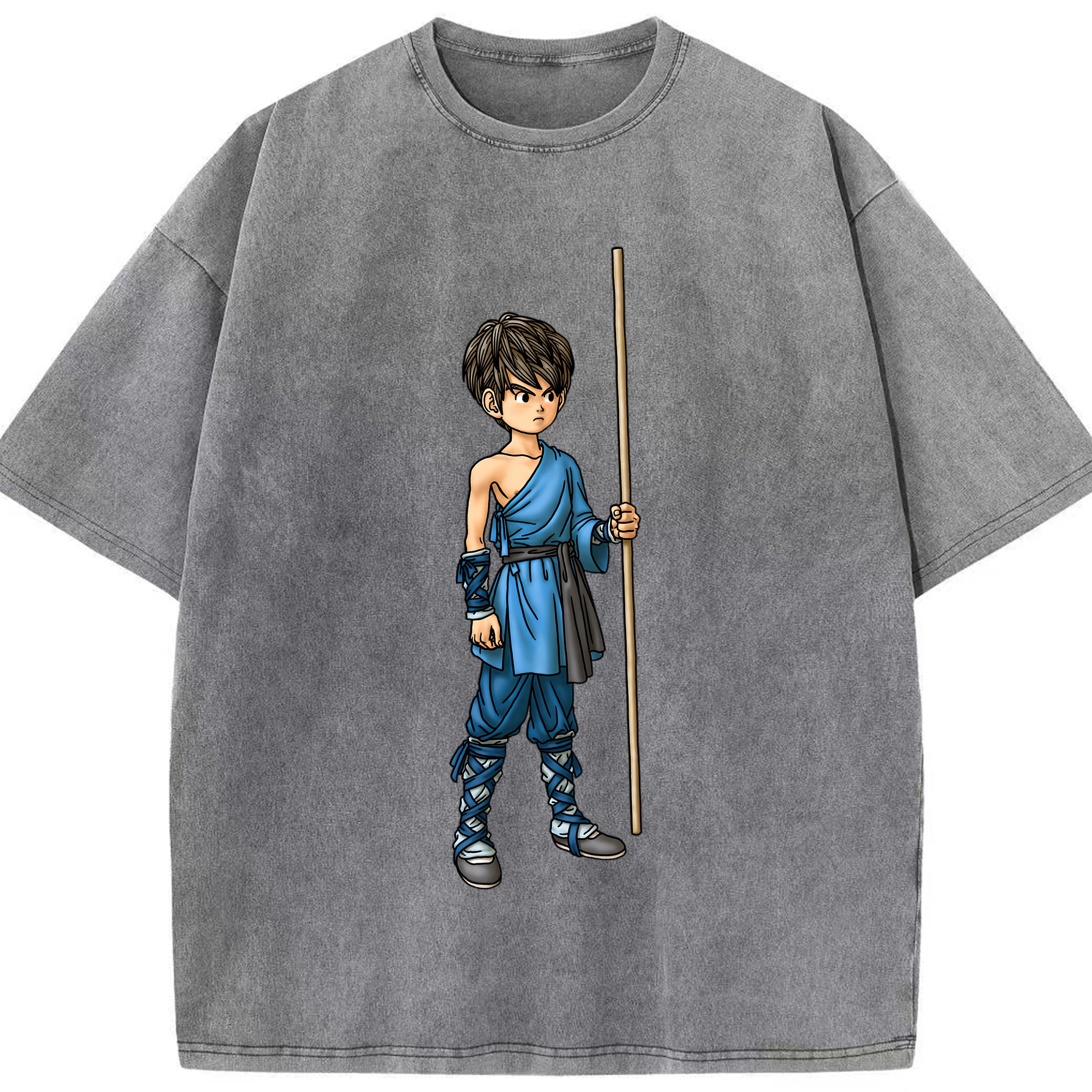 （画像用） ドラゴンクエスト Doragon Kuesuto Dragon Quest 綿100% ヴィンテージ風 半袖Tシャツ（フロントプリント）