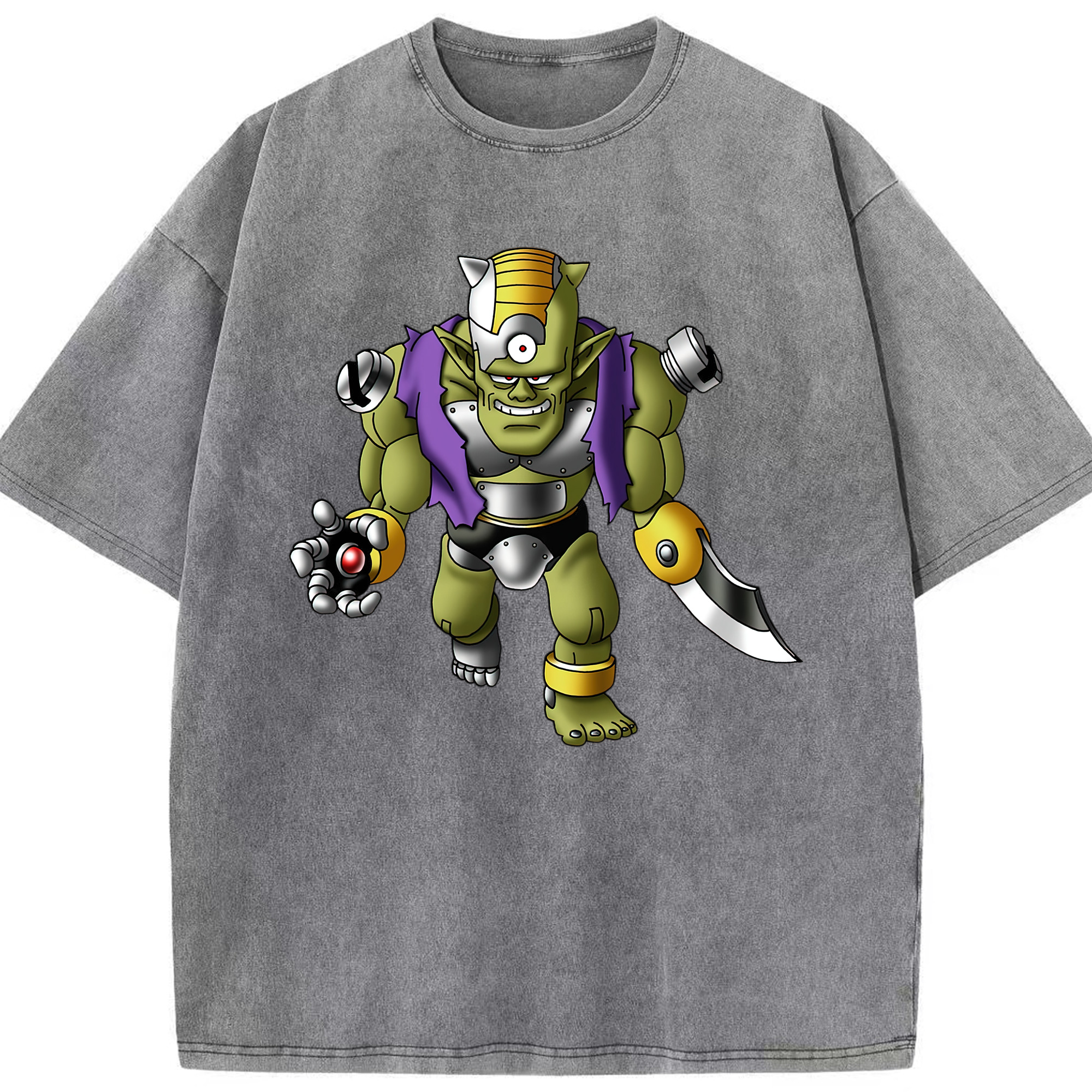 （画像用） ドラゴンクエスト Doragon Kuesuto Dragon Quest 綿100% ヴィンテージ風 半袖Tシャツ（フロントプリント）