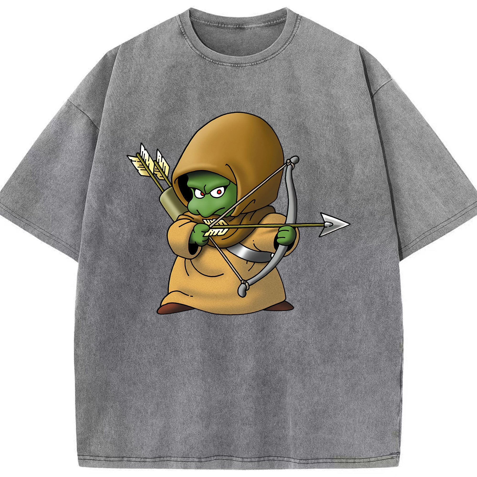 （画像用） ドラゴンクエスト Doragon Kuesuto Dragon Quest 綿100% ヴィンテージ風 半袖Tシャツ（フロントプリント）
