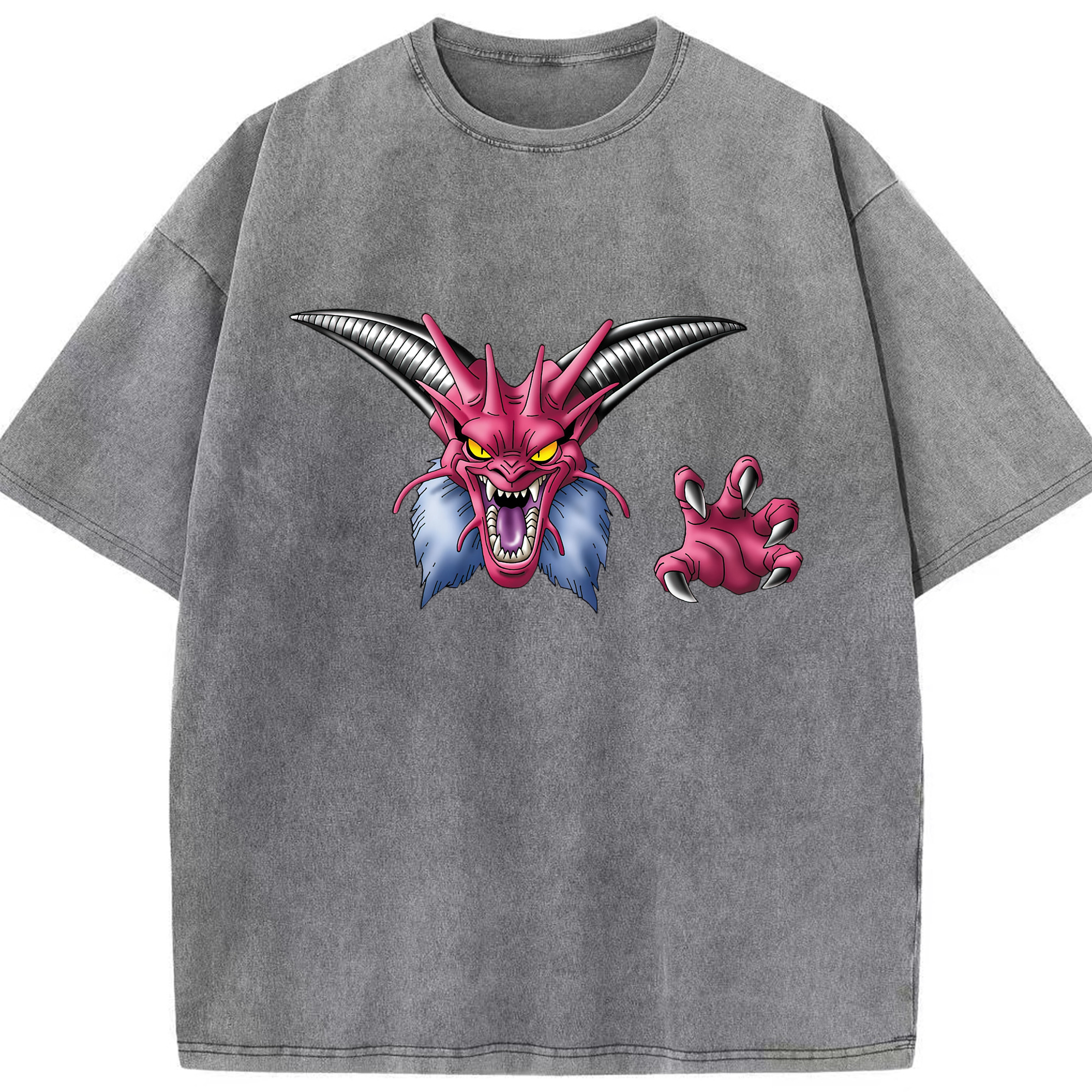 （画像用） ドラゴンクエスト Doragon Kuesuto Dragon Quest 綿100% ヴィンテージ風 半袖Tシャツ（フロントプリント）