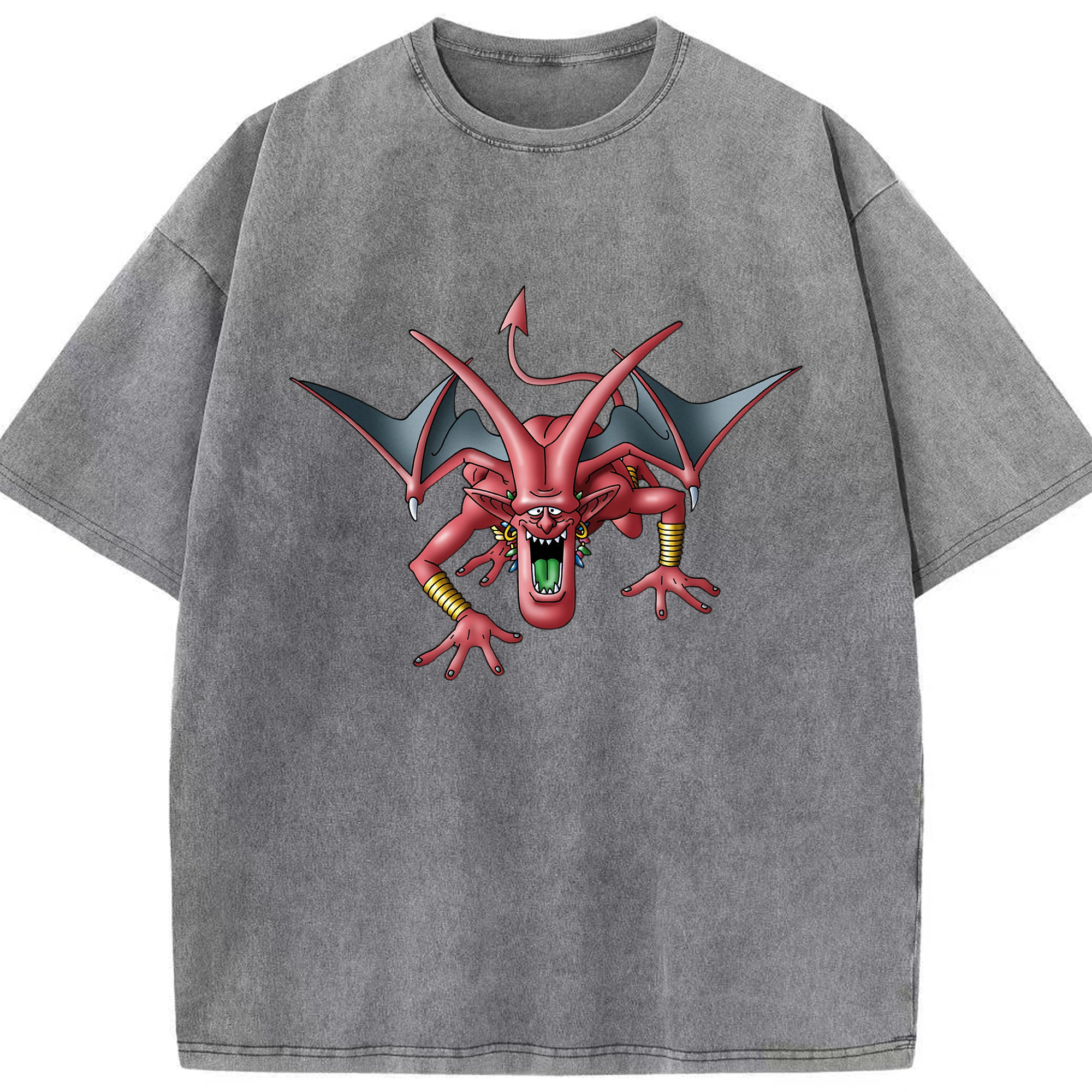 （画像用） ドラゴンクエスト Doragon Kuesuto Dragon Quest 綿100% ヴィンテージ風 半袖Tシャツ（フロントプリント）