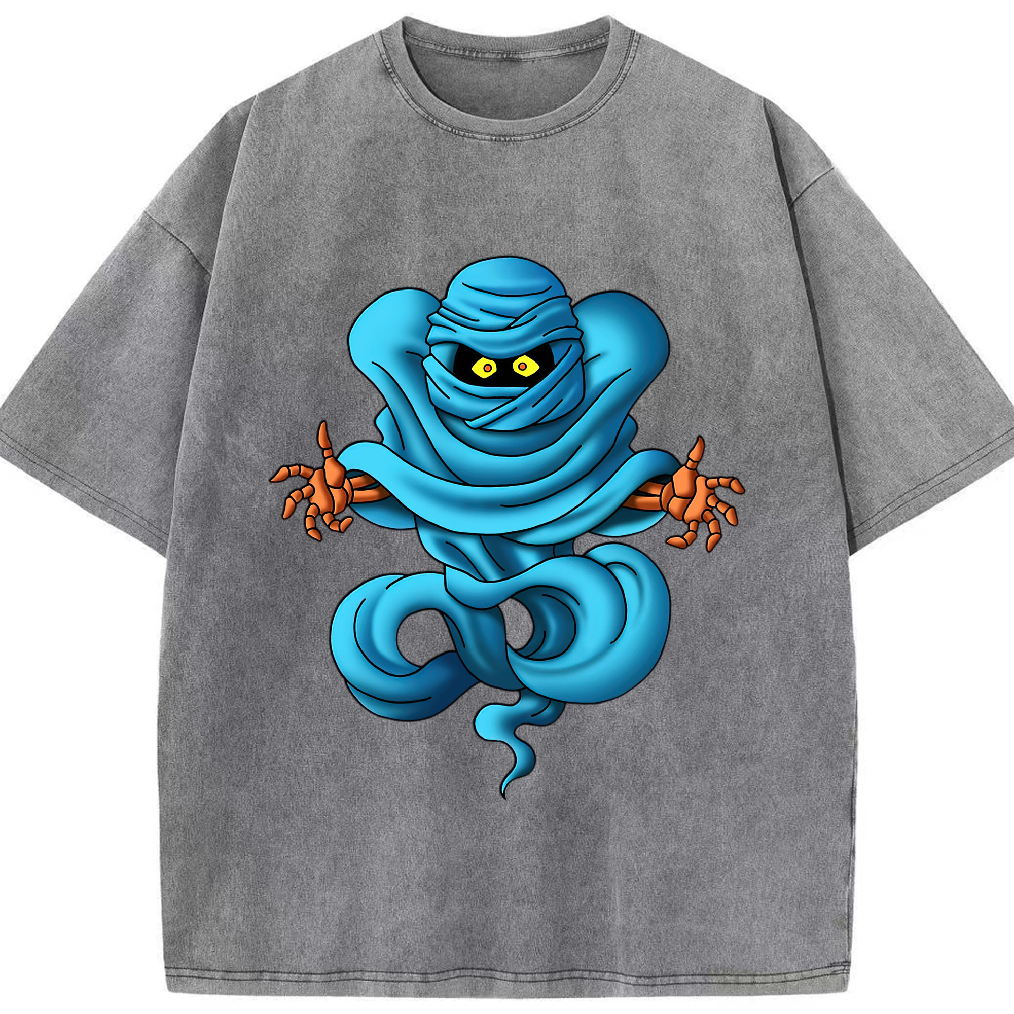 （画像用） ドラゴンクエスト Doragon Kuesuto Dragon Quest 綿100% ヴィンテージ風 半袖Tシャツ（フロントプリント）