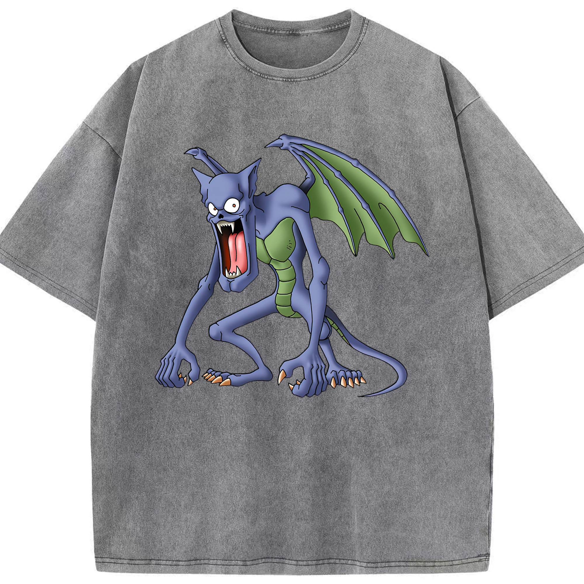 （画像用） ドラゴンクエスト Doragon Kuesuto Dragon Quest 綿100% ヴィンテージ風 半袖Tシャツ（フロントプリント）