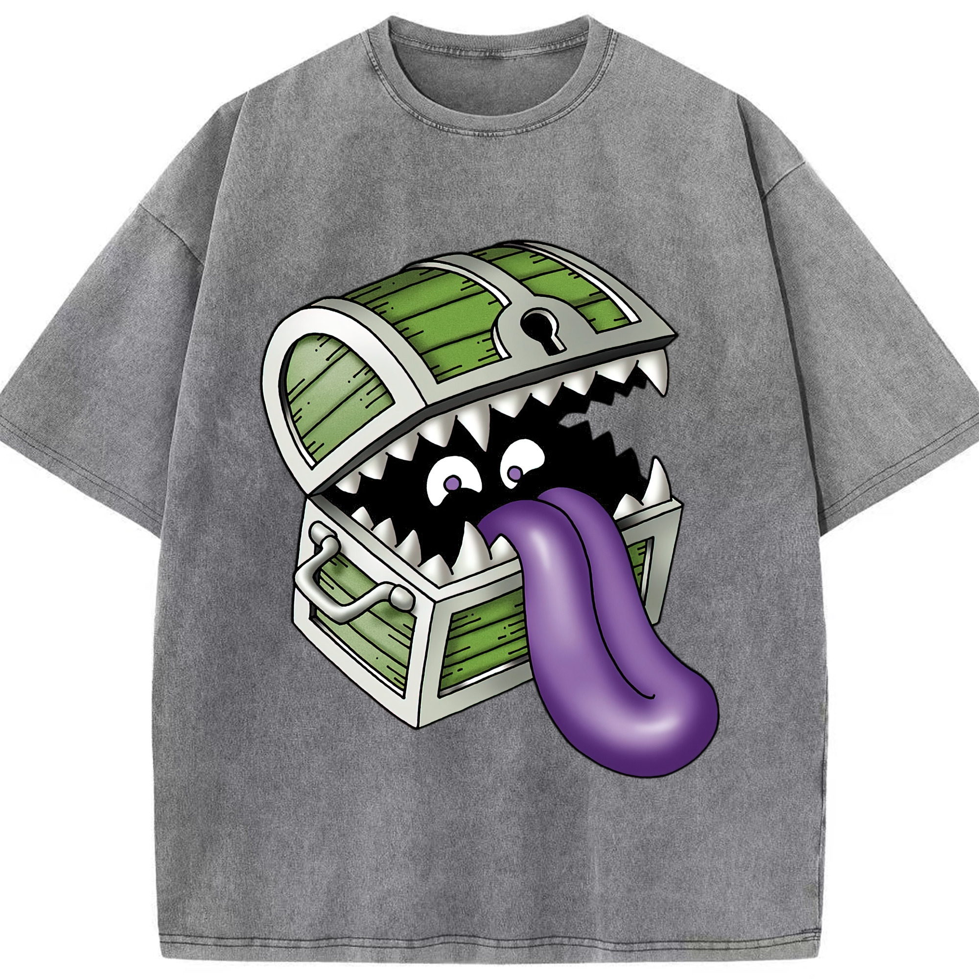 （画像用） ドラゴンクエスト Doragon Kuesuto Dragon Quest 綿100% ヴィンテージ風 半袖Tシャツ（フロントプリント）