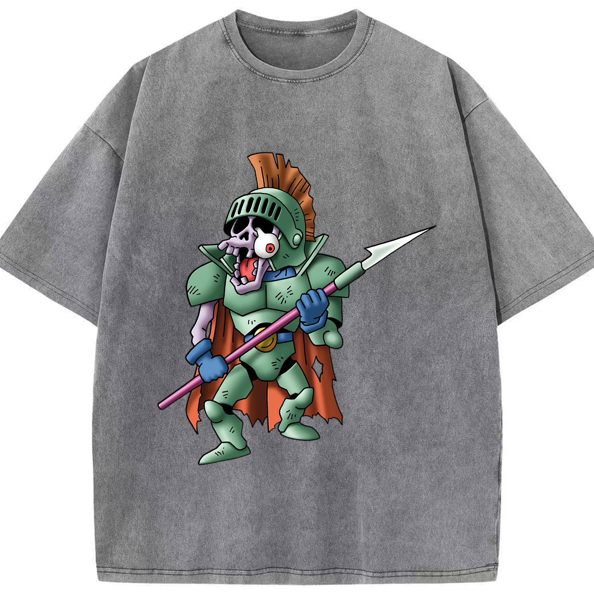 （画像用） ドラゴンクエスト Doragon Kuesuto Dragon Quest 綿100% ヴィンテージ風 半袖Tシャツ（フロントプリント）