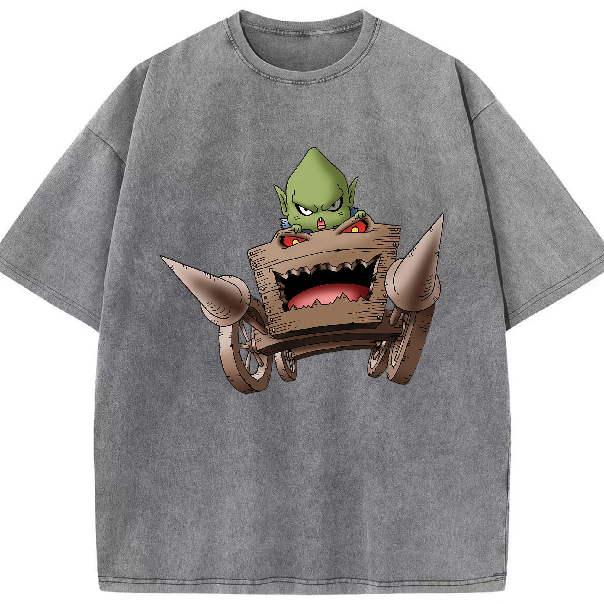 （画像用） ドラゴンクエスト Doragon Kuesuto Dragon Quest 綿100% ヴィンテージ風 半袖Tシャツ（フロントプリント）