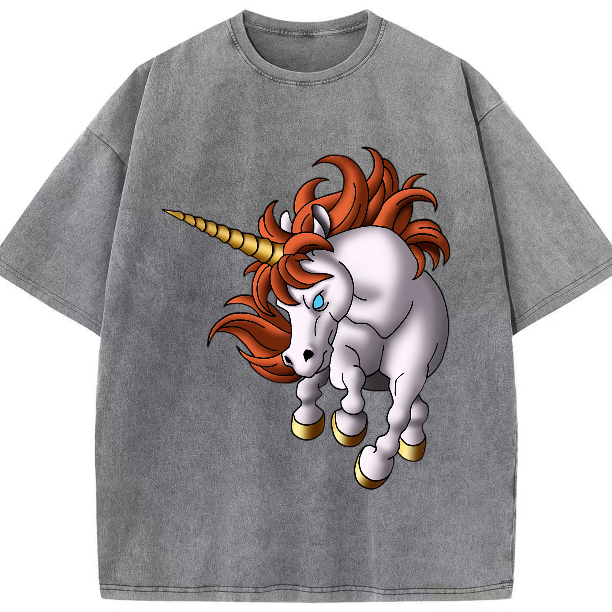 （画像用） ドラゴンクエスト Doragon Kuesuto Dragon Quest 綿100% ヴィンテージ風 半袖Tシャツ（フロントプリント）