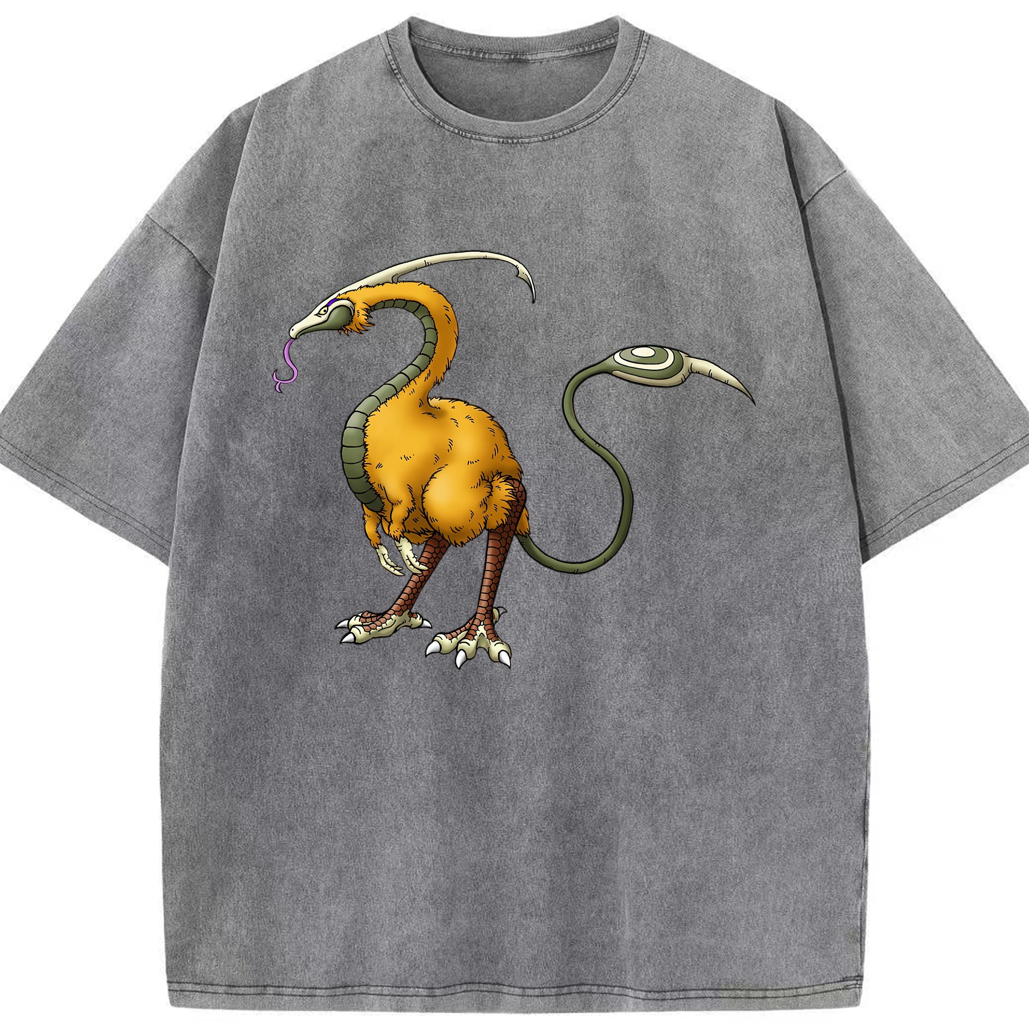 （画像用） ドラゴンクエスト Doragon Kuesuto Dragon Quest 綿100% ヴィンテージ風 半袖Tシャツ（フロントプリント）