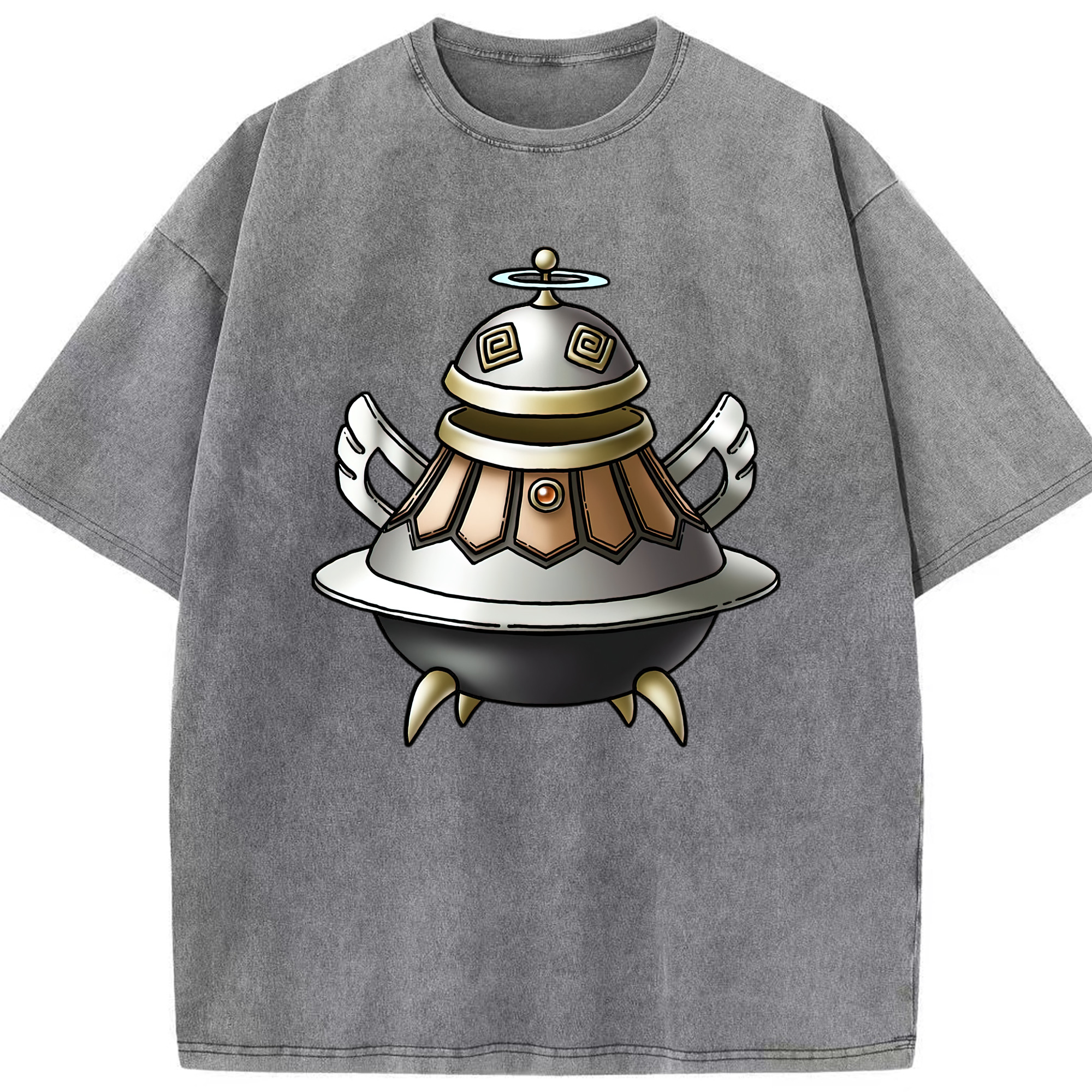 （画像用） ドラゴンクエスト Doragon Kuesuto Dragon Quest 綿100% ヴィンテージ風 半袖Tシャツ（フロントプリント）