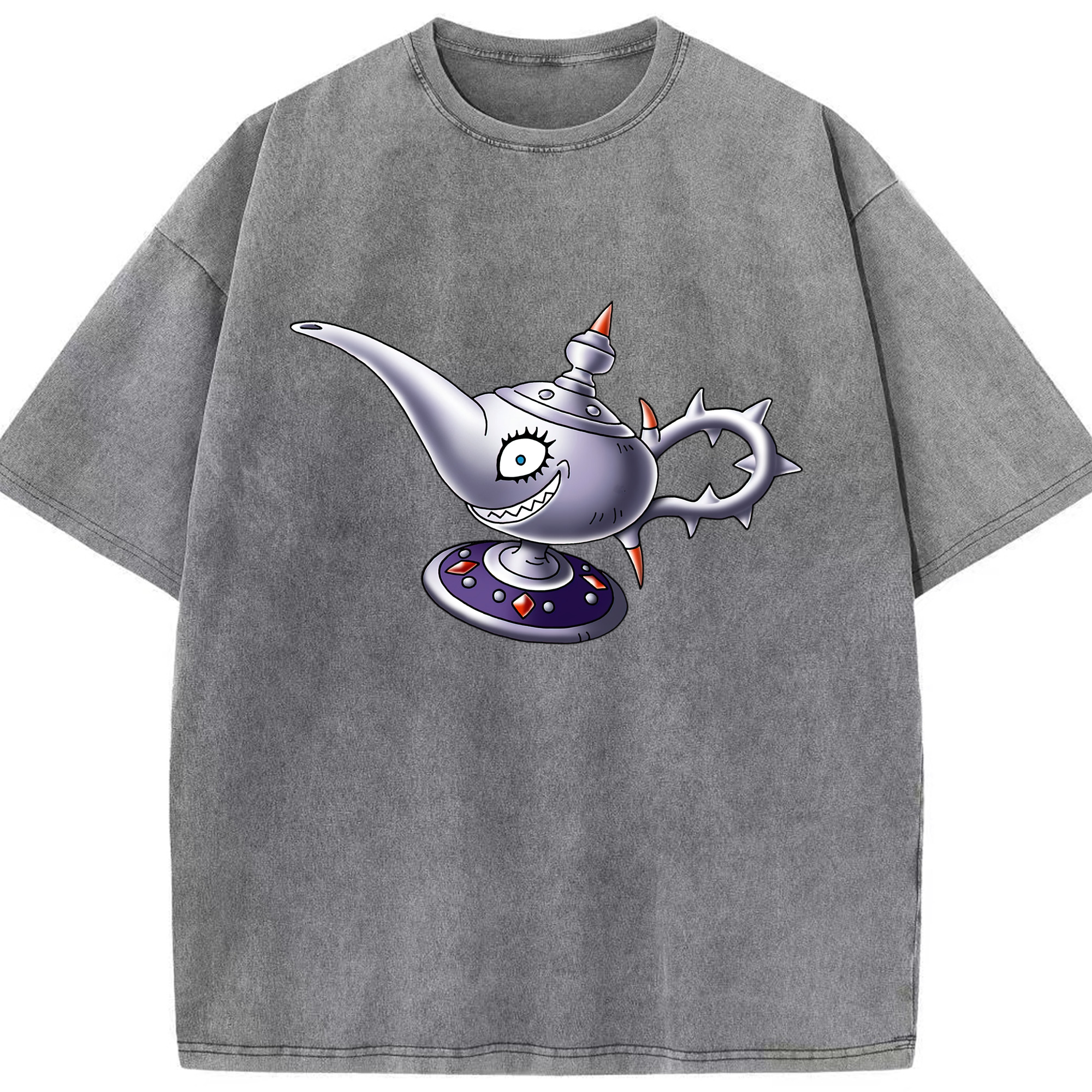 （画像用） ドラゴンクエスト Doragon Kuesuto Dragon Quest 綿100% ヴィンテージ風 半袖Tシャツ（フロントプリント）