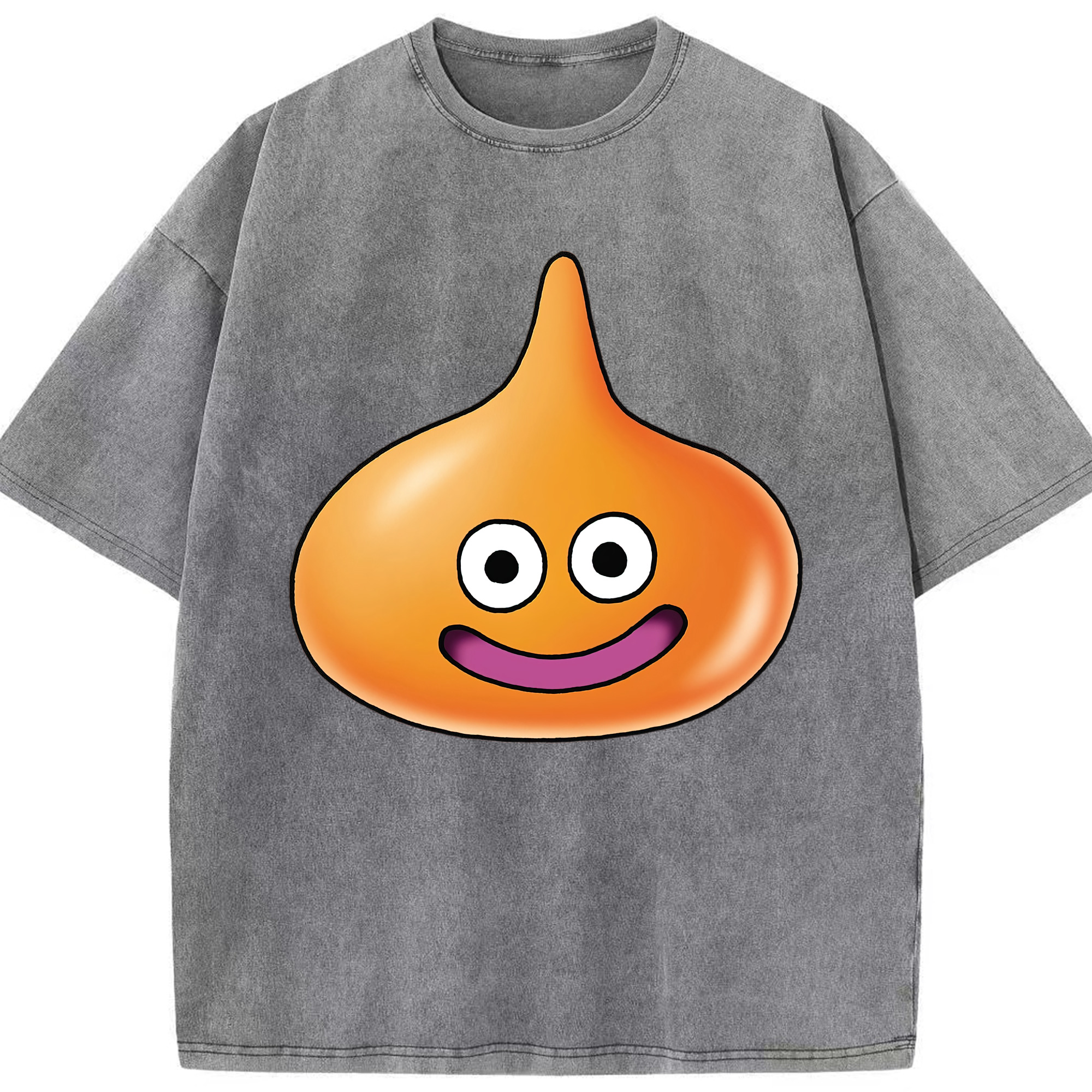 （画像用） ドラゴンクエスト Doragon Kuesuto Dragon Quest 綿100% ヴィンテージ風 半袖Tシャツ（フロントプリント）