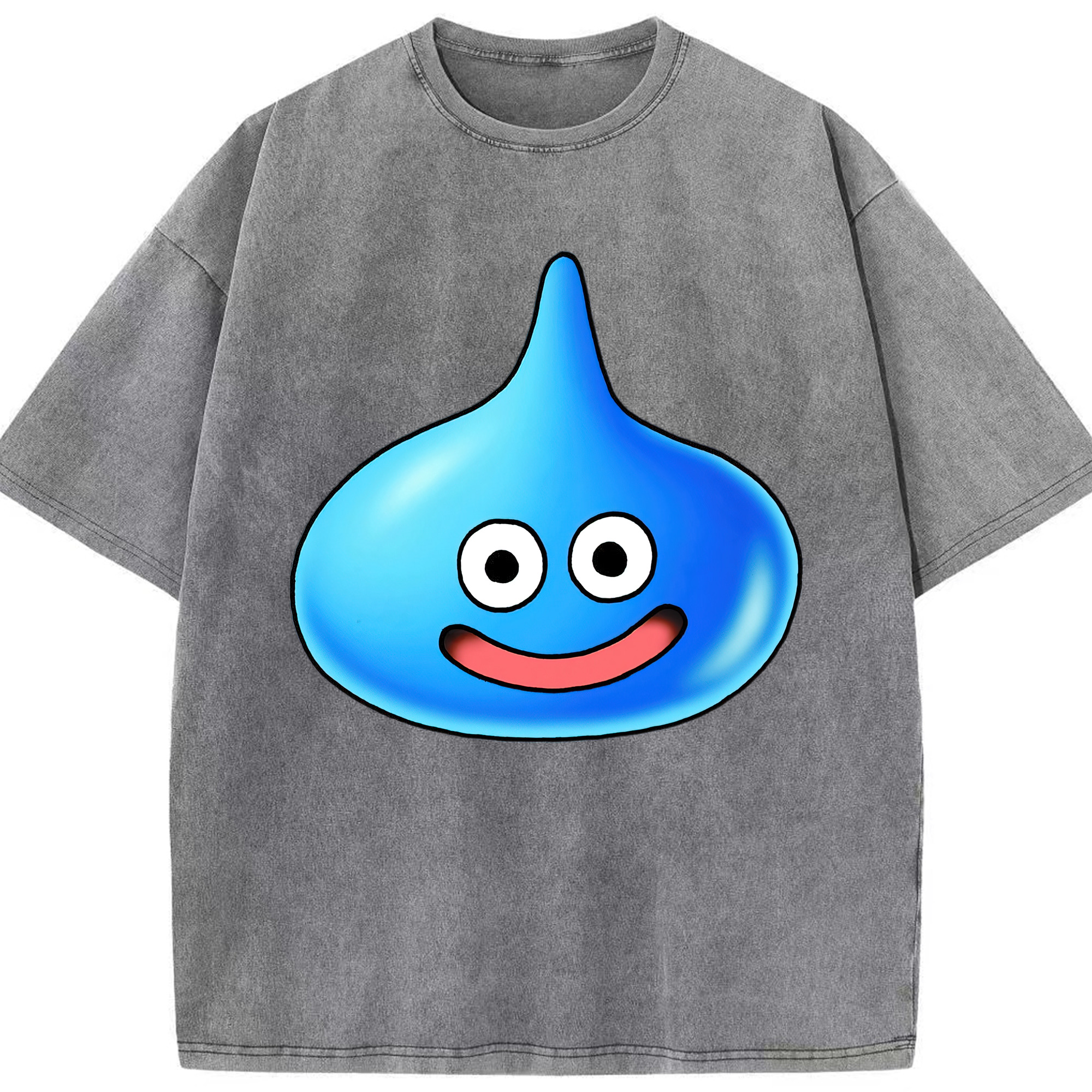 （画像用） ドラゴンクエスト Doragon Kuesuto Dragon Quest 綿100% ヴィンテージ風 半袖Tシャツ（フロントプリント）