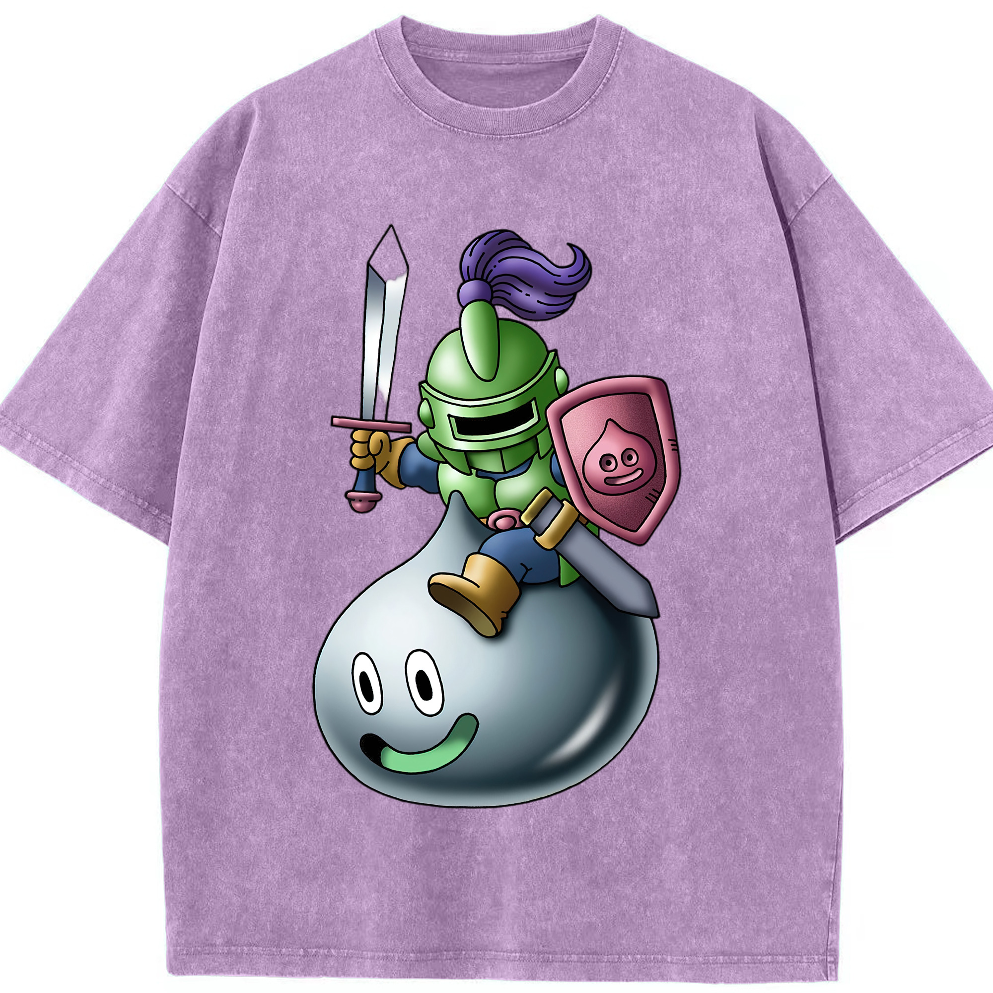 （画像用） ドラゴンクエスト Doragon Kuesuto Dragon Quest 綿100% ヴィンテージ風 半袖Tシャツ（フロントプリント）