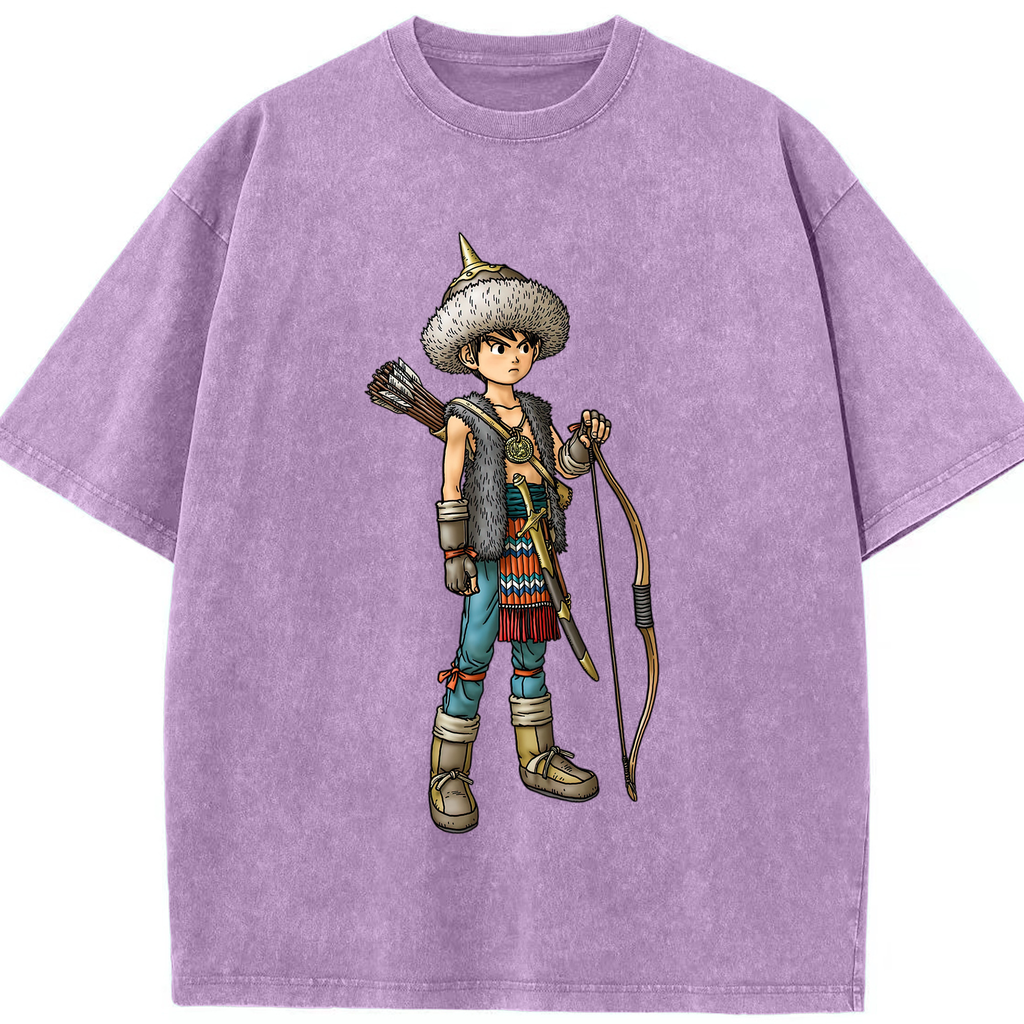 （画像用） ドラゴンクエスト Doragon Kuesuto Dragon Quest 綿100% ヴィンテージ風 半袖Tシャツ（フロントプリント）