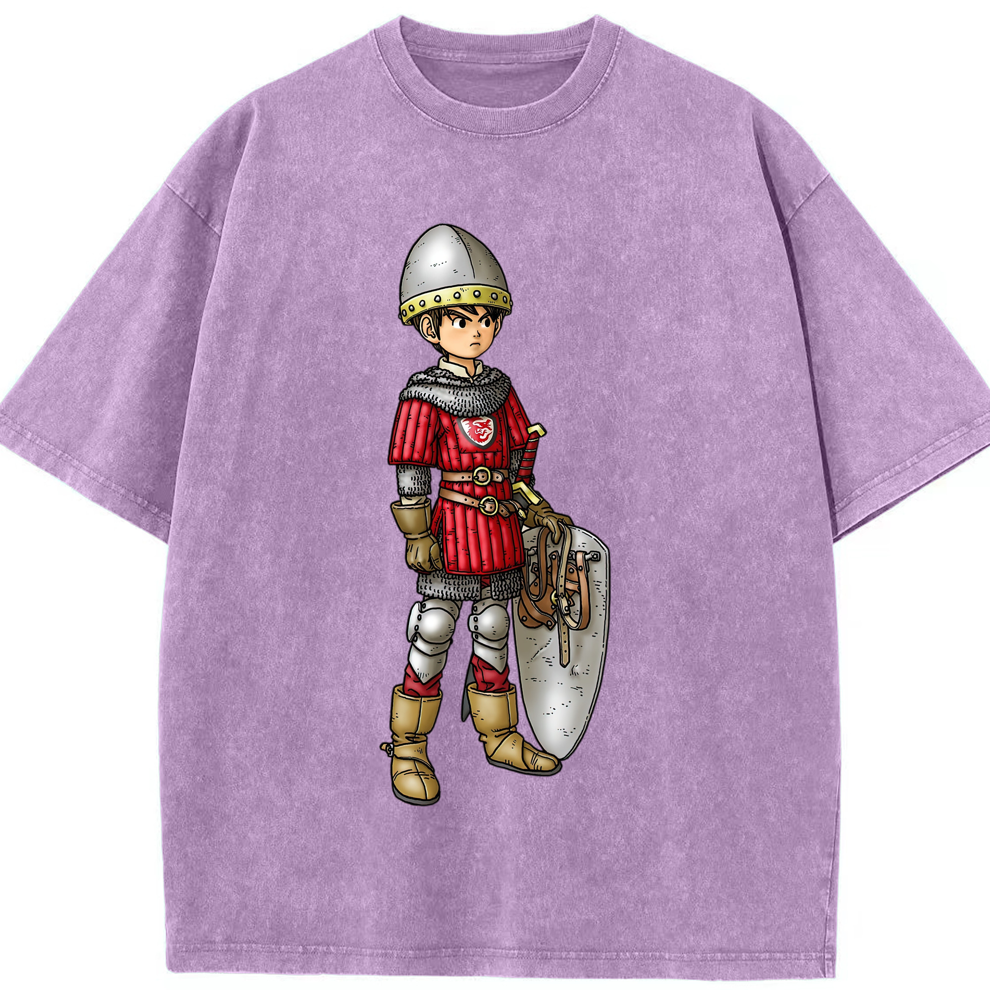 （画像用） ドラゴンクエスト Doragon Kuesuto Dragon Quest 綿100% ヴィンテージ風 半袖Tシャツ（フロントプリント）
