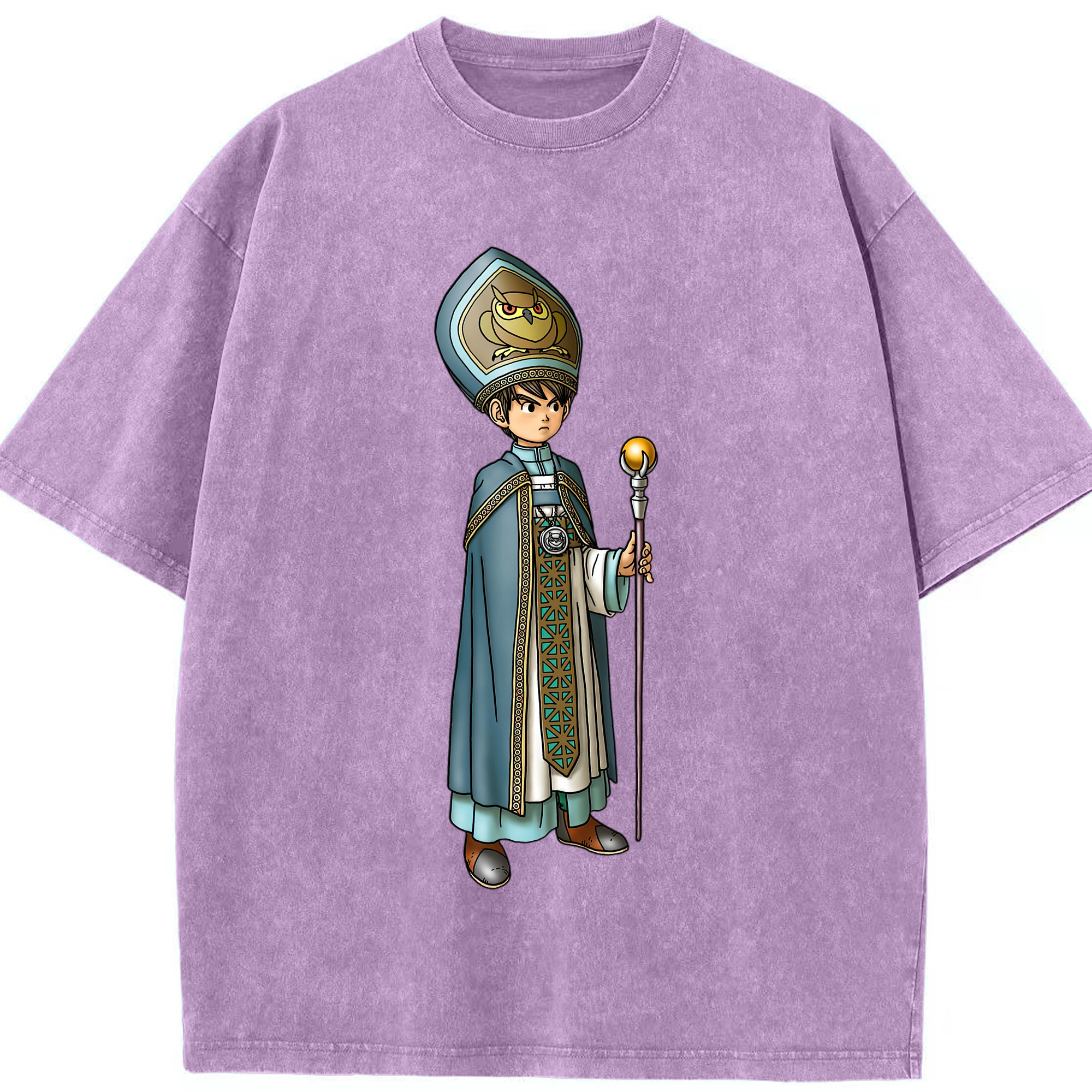 （画像用） ドラゴンクエスト Doragon Kuesuto Dragon Quest 綿100% ヴィンテージ風 半袖Tシャツ（フロントプリント）