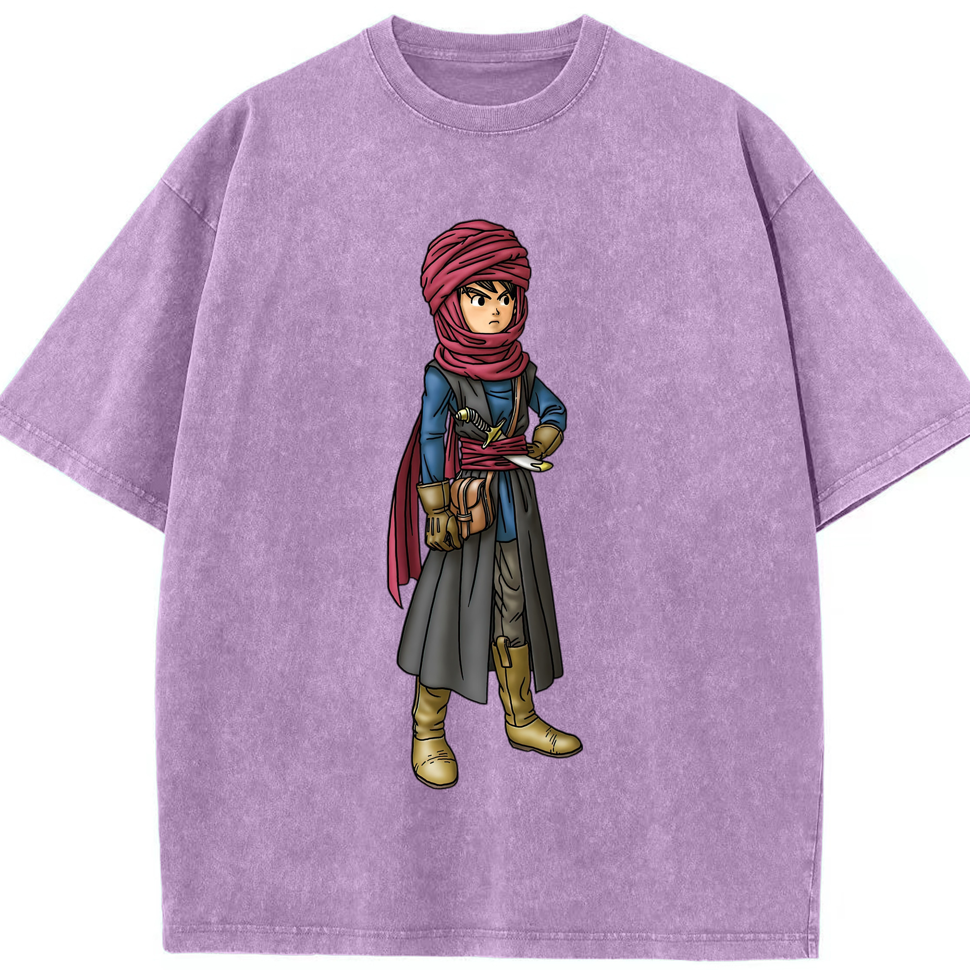 （画像用） ドラゴンクエスト Doragon Kuesuto Dragon Quest 綿100% ヴィンテージ風 半袖Tシャツ（フロントプリント）