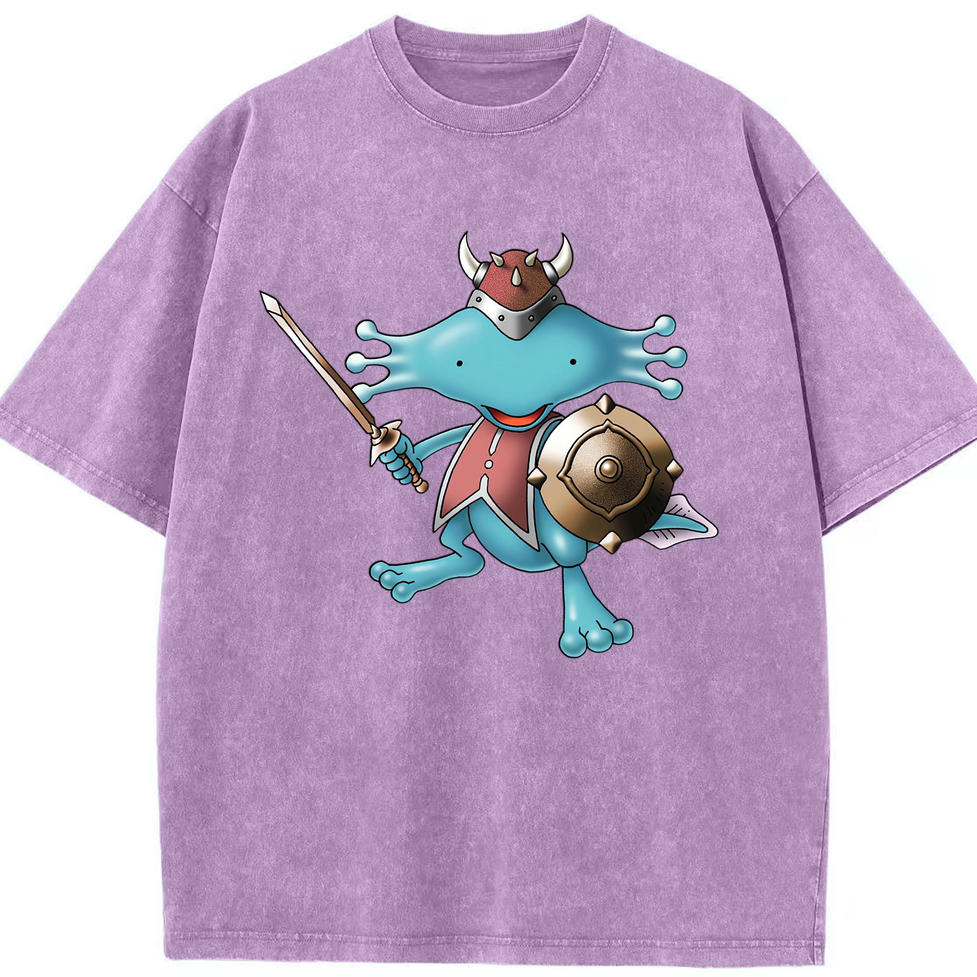（画像用） ドラゴンクエスト Doragon Kuesuto Dragon Quest 綿100% ヴィンテージ風 半袖Tシャツ（フロントプリント）