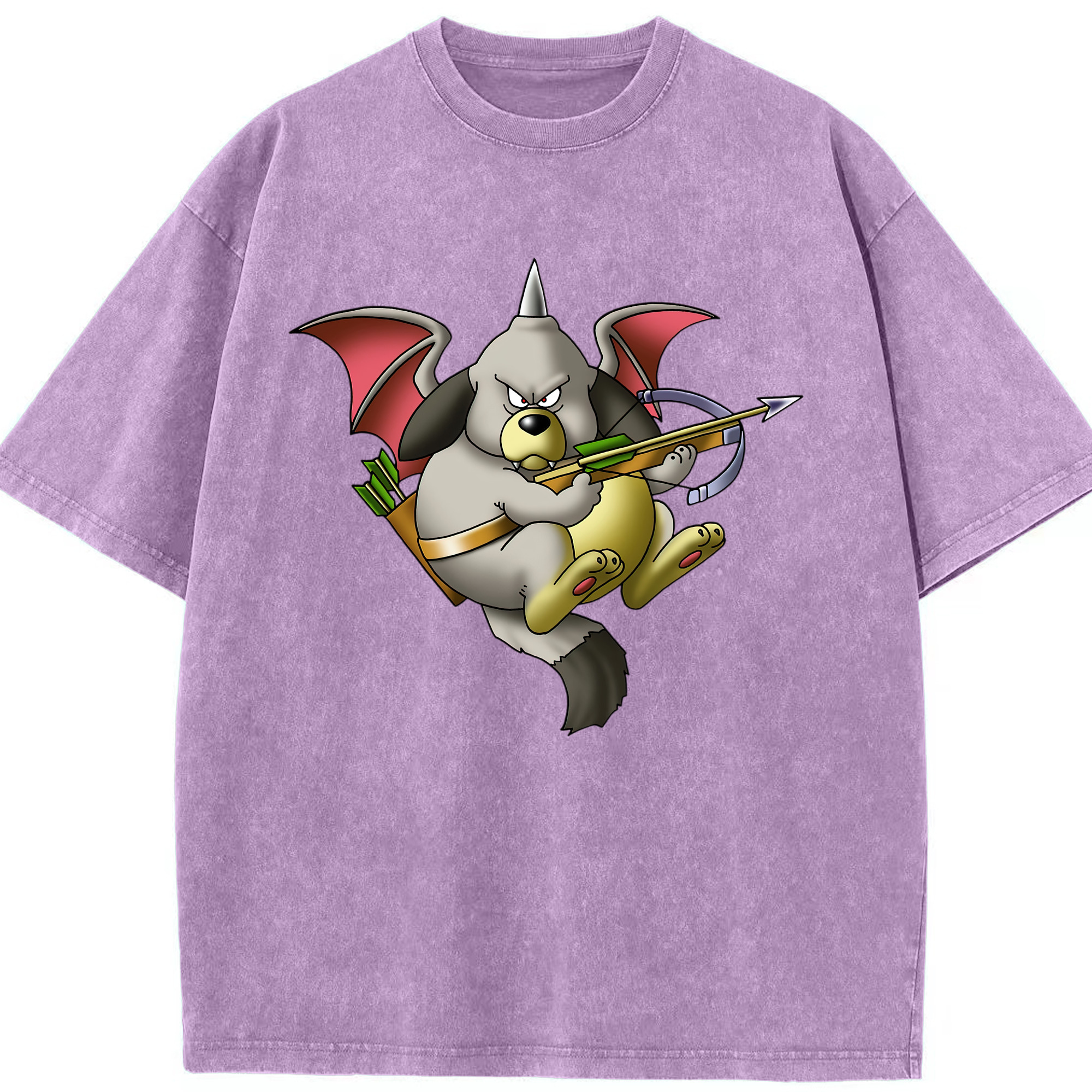 （画像用） ドラゴンクエスト Doragon Kuesuto Dragon Quest 綿100% ヴィンテージ風 半袖Tシャツ（フロントプリント）